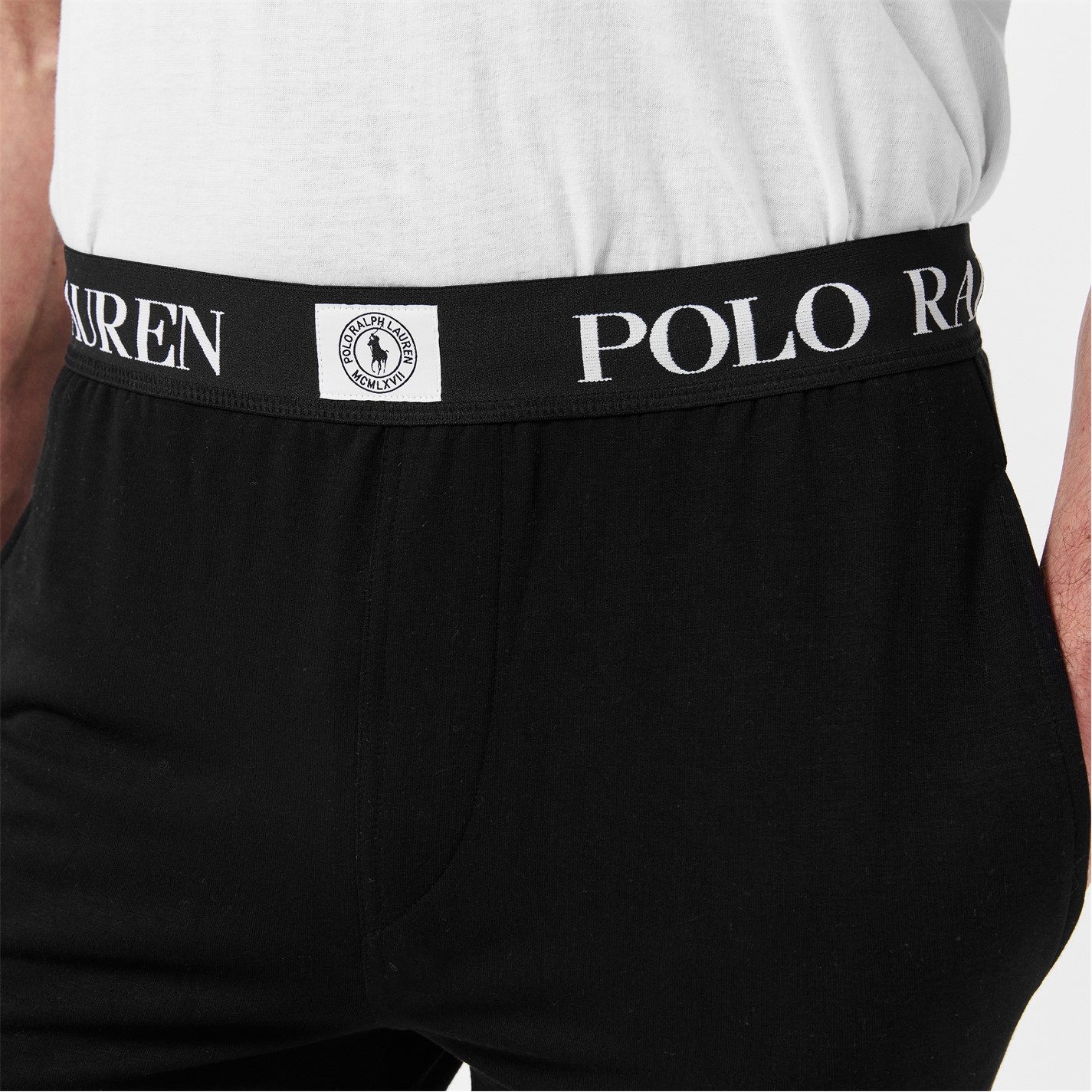 Kraťasy Polo Ralph Lauren Polo Black 5318125 Men's Puck Logo Jersey Jogger Shorts - 5