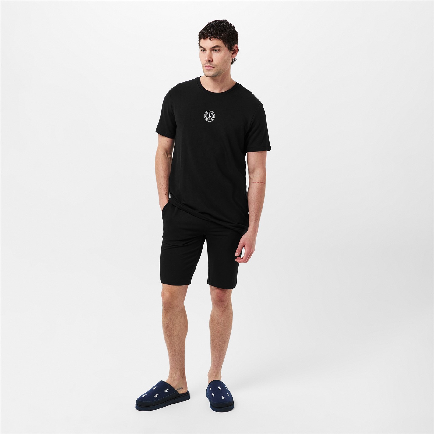 Kraťasy Polo Ralph Lauren Polo Black 5318125 Men's Puck Logo Jersey Jogger Shorts - 6