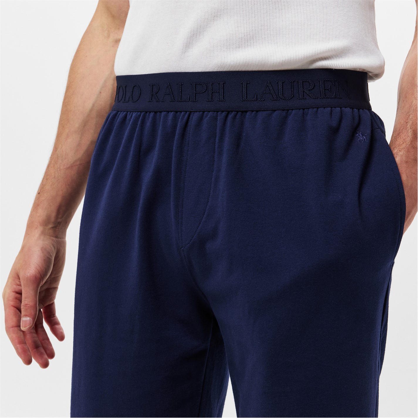 Kraťasy Polo Ralph Lauren Cruise Navy 639013 Men's Tonal Taped Waistband Jersey Relaxed Fit Jogger Shorts - 5