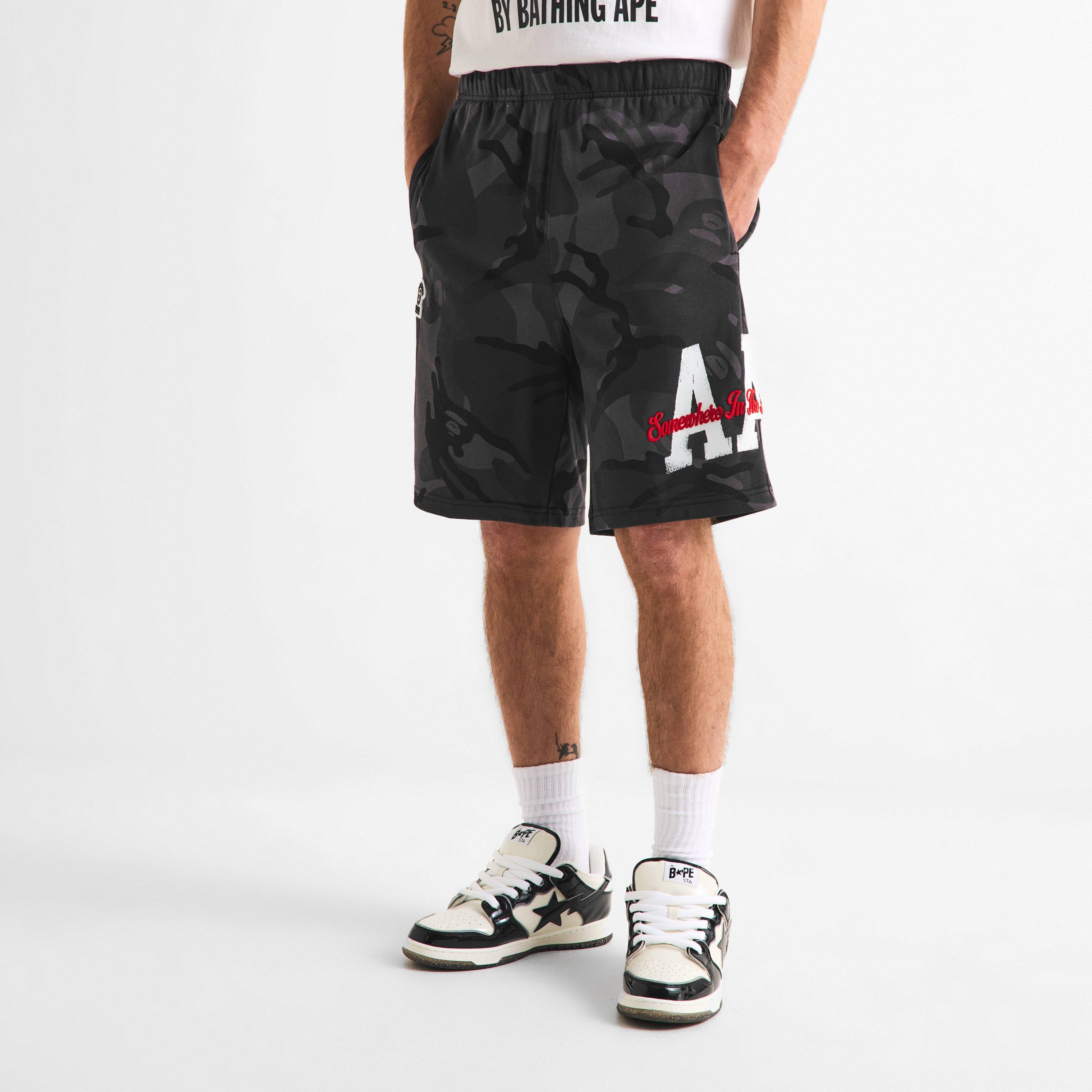 Kraťasy AAPE Black Camo 5714888 Men's Fleece Jogger Shorts - 3