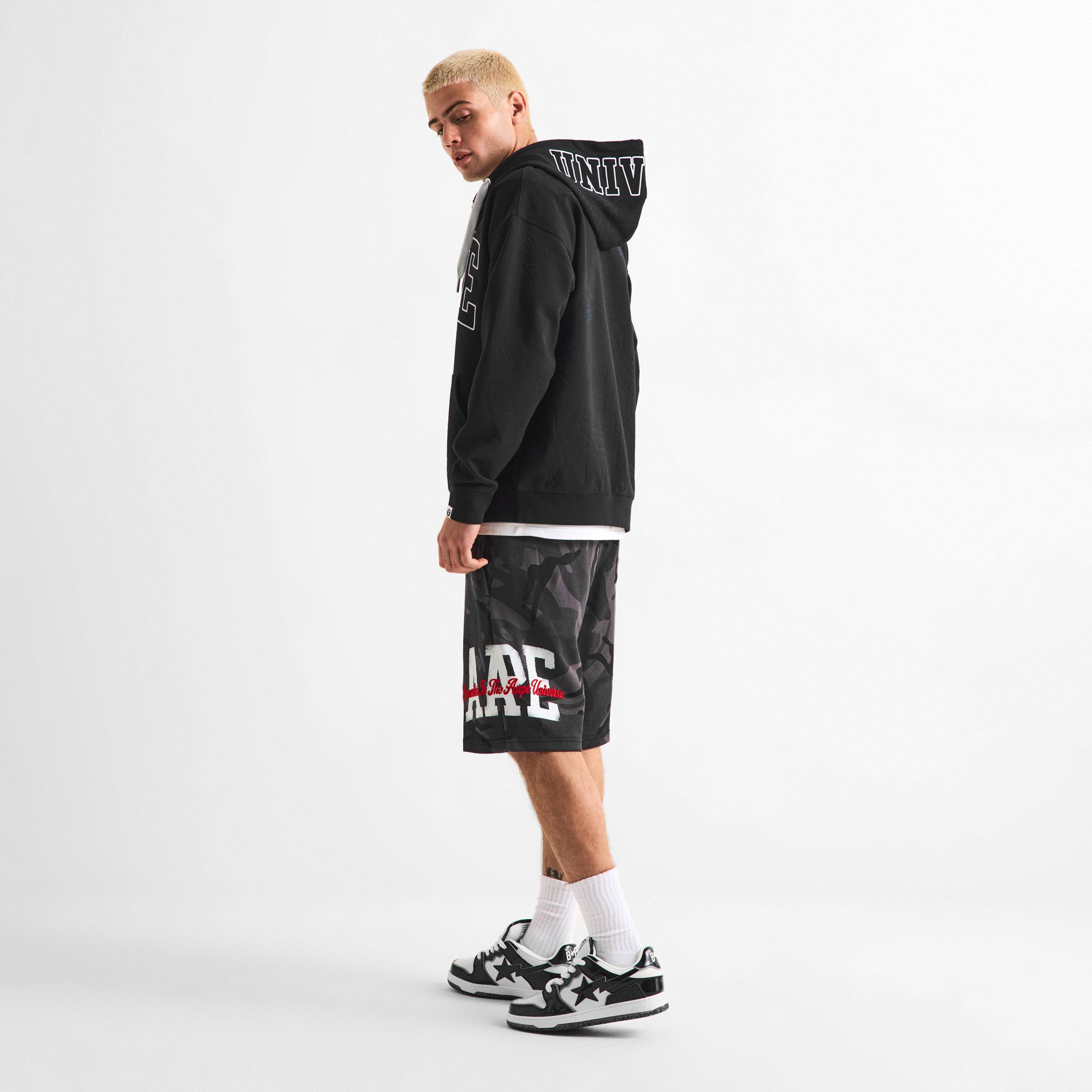 Kraťasy AAPE Black Camo 5714888 Men's Fleece Jogger Shorts - 6