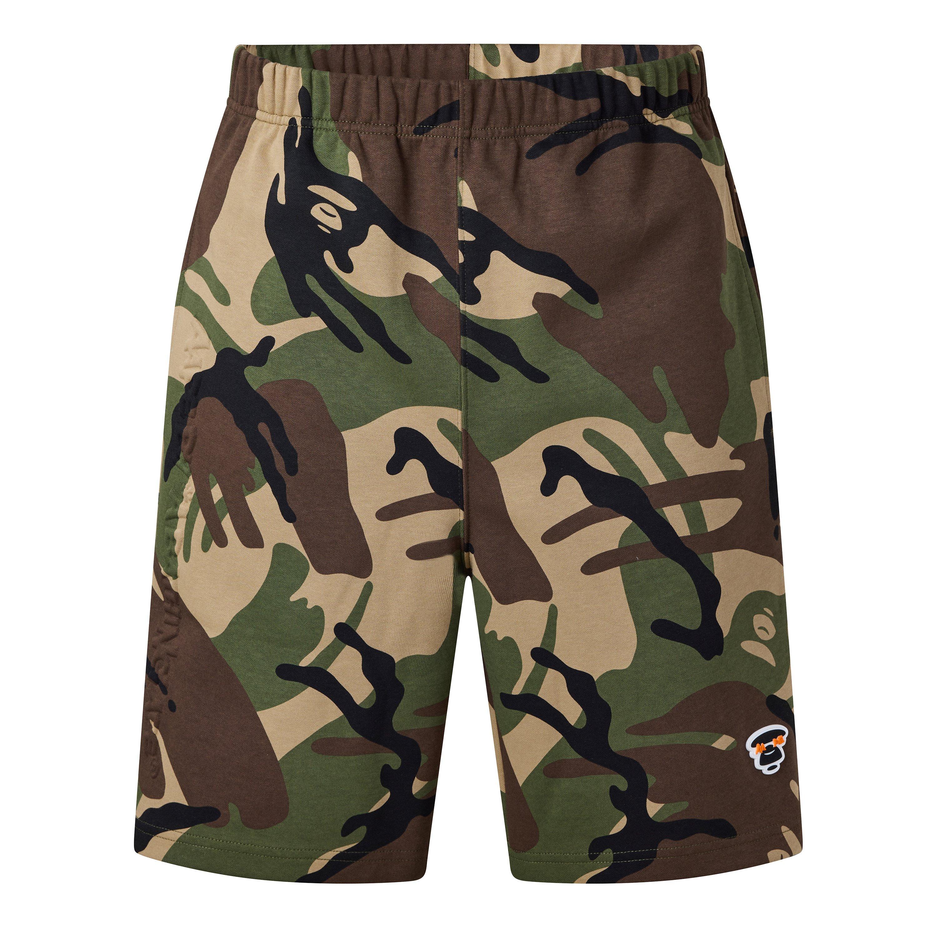 Kraťasy AAPE Green Camo 8151994 Men's Fleece Jogger Shorts - 1