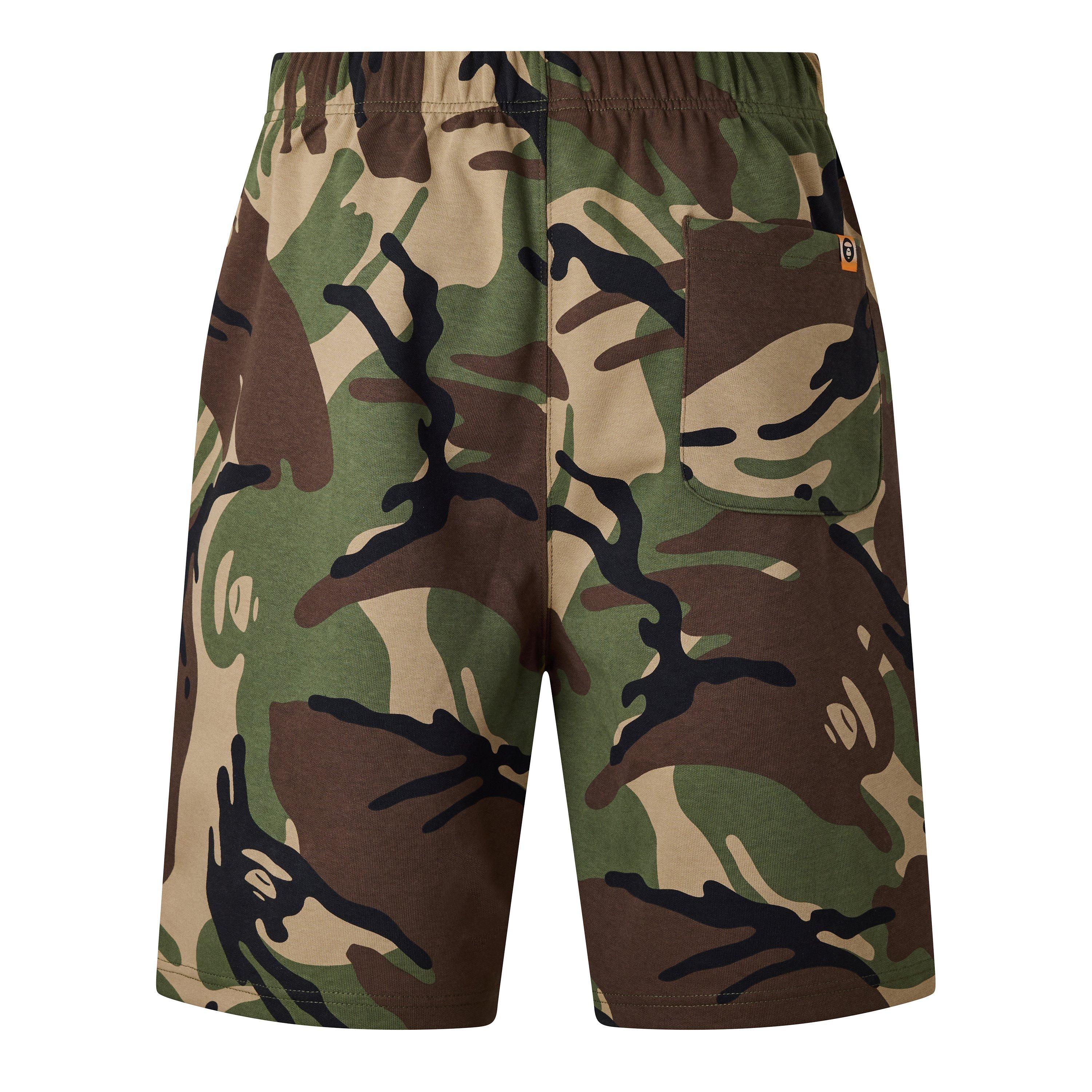 Kraťasy AAPE Green Camo 8151994 Men's Fleece Jogger Shorts - 2