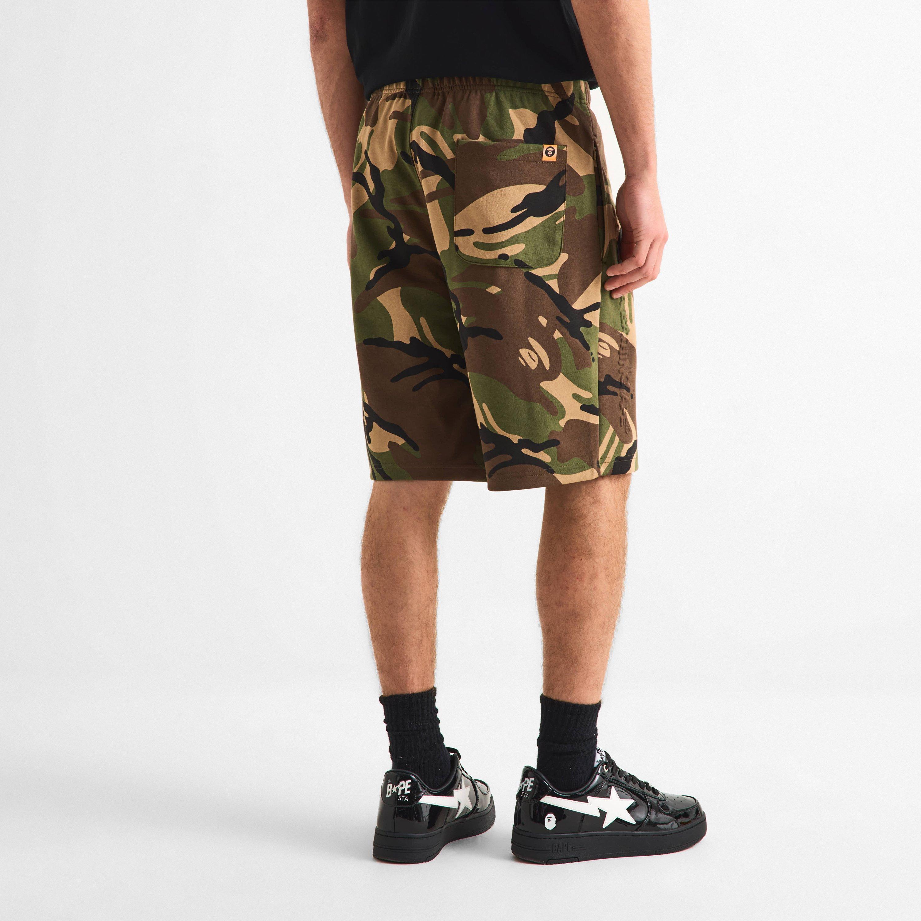Kraťasy AAPE Green Camo 8151994 Men's Fleece Jogger Shorts - 4