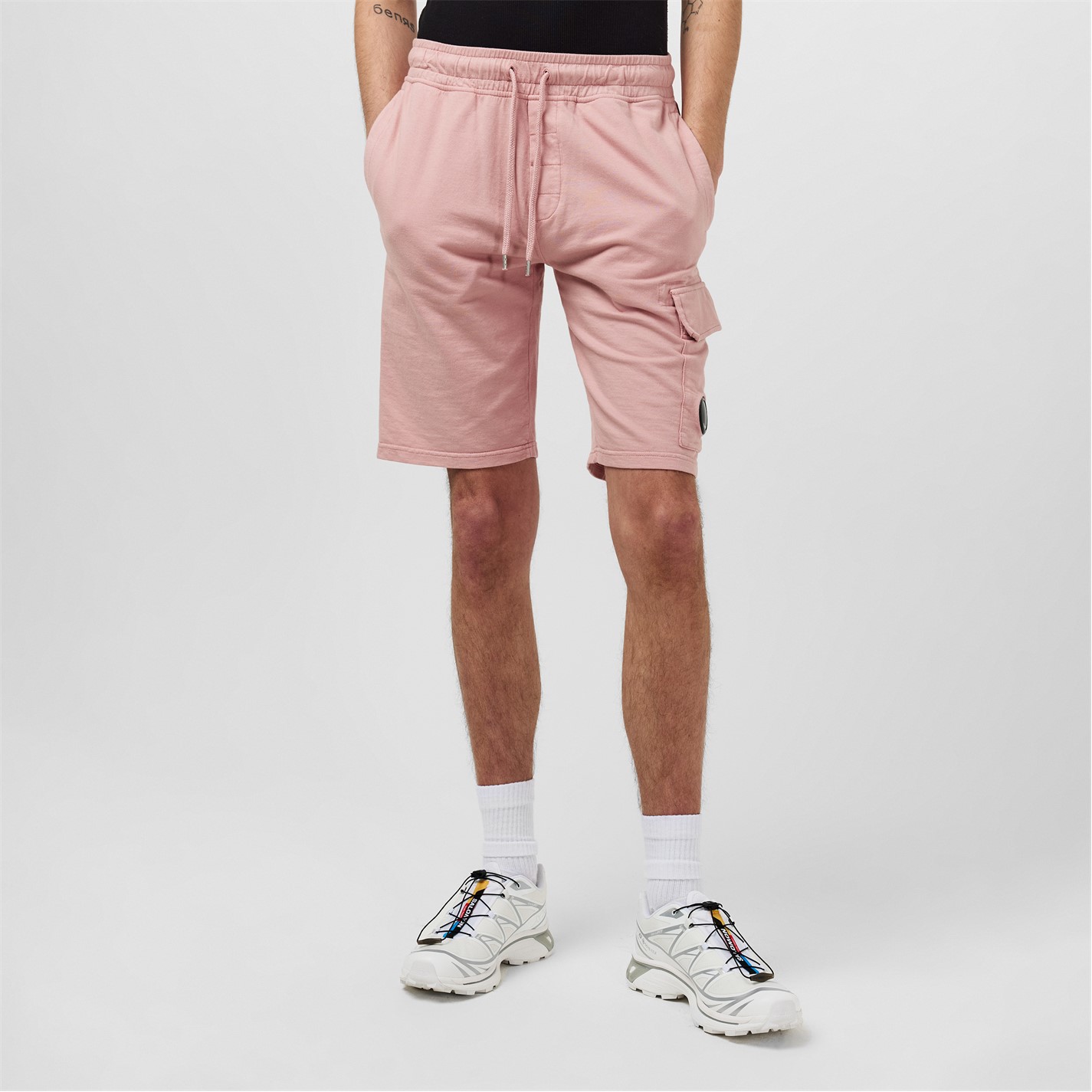 Kraťasy CP COMPANY Misty Rose 520 8400197 Men's Micro Lens Fleece Jogger Shorts - 3