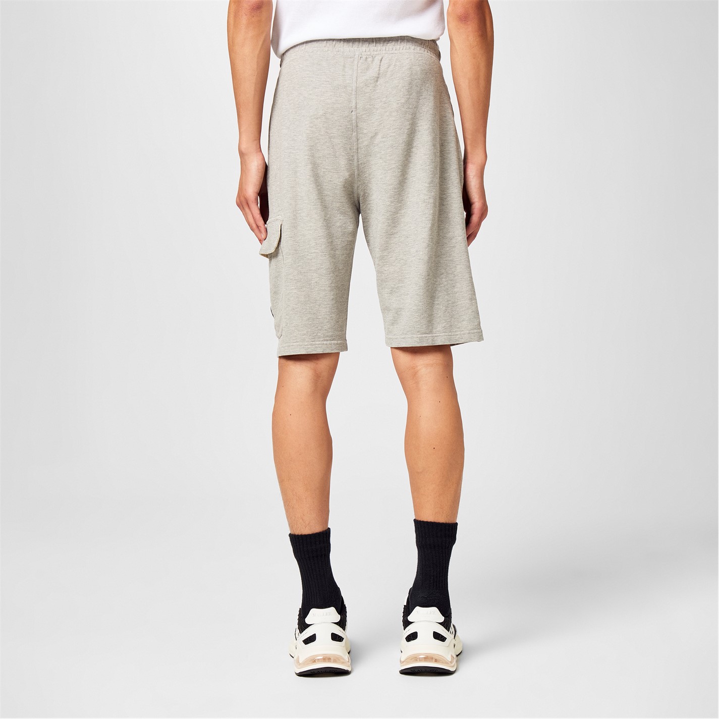 Kraťasy CP COMPANY Grey M94 9911385 Men's Micro Lens Fleece Jogger Shorts - 4