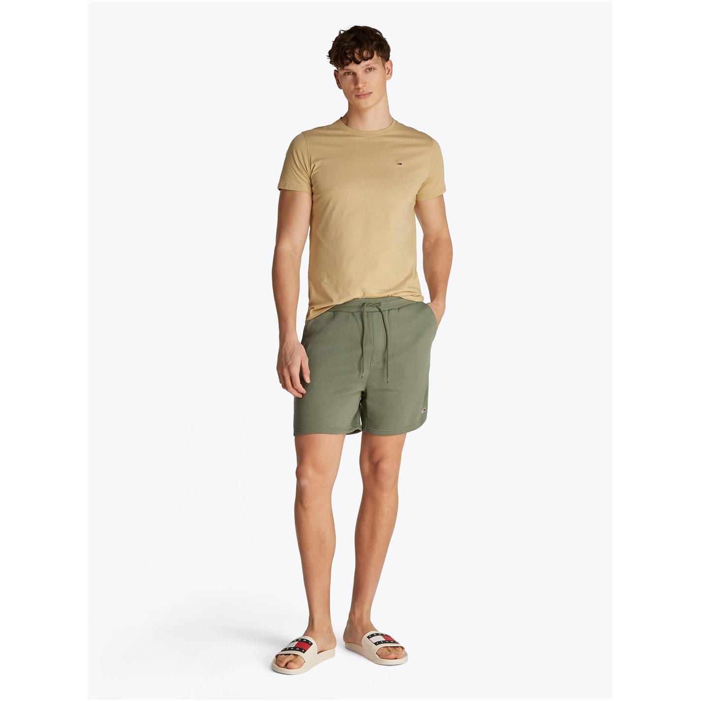 Kraťasy Tommy Jeans Aruba Green 9175373 Men's Fleece Jogger Shorts - 3