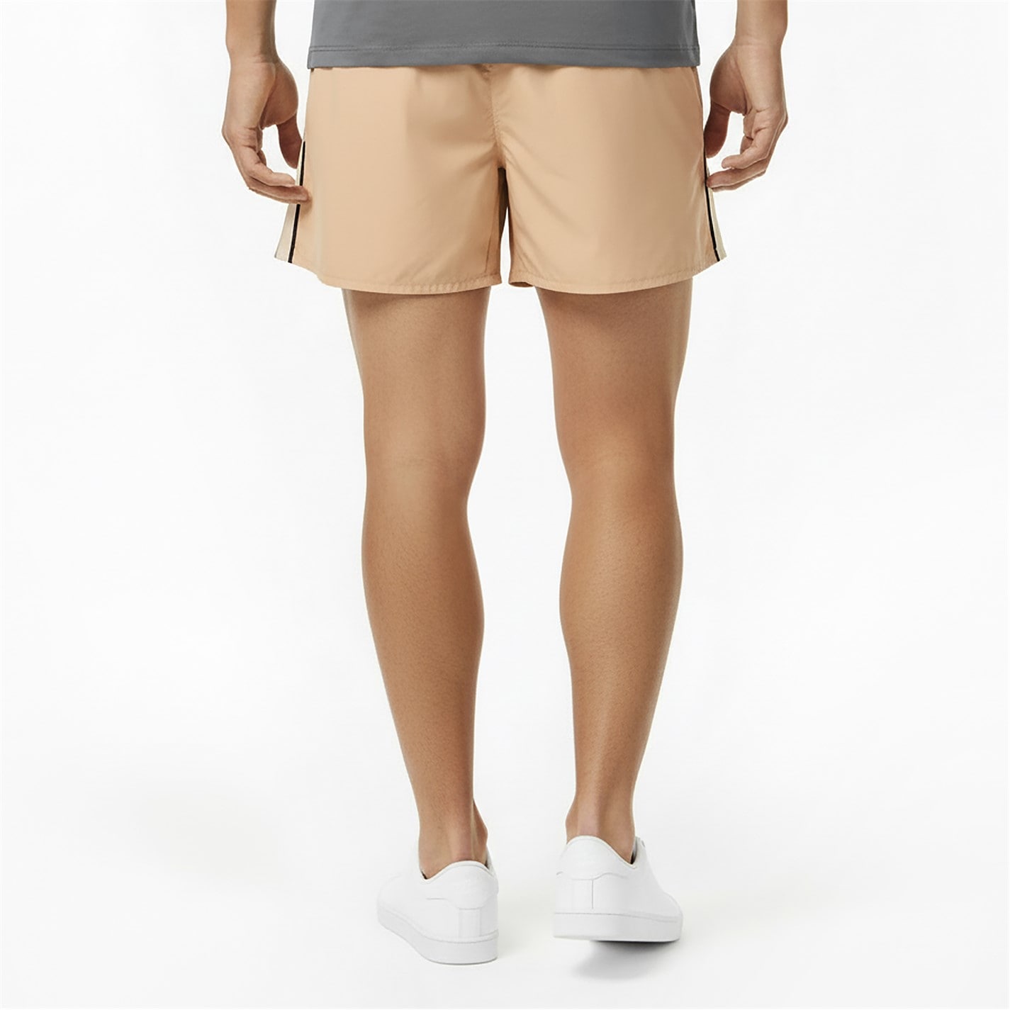 Kraťasy Lacoste Beige 3RR 8840727 Men's Black Fleece Jogger Shorts - 4