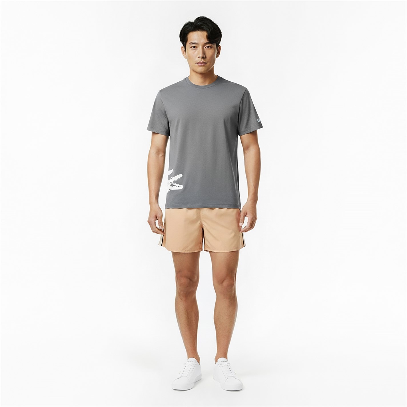 Kraťasy Lacoste Beige 3RR 8840727 Men's Black Fleece Jogger Shorts - 5