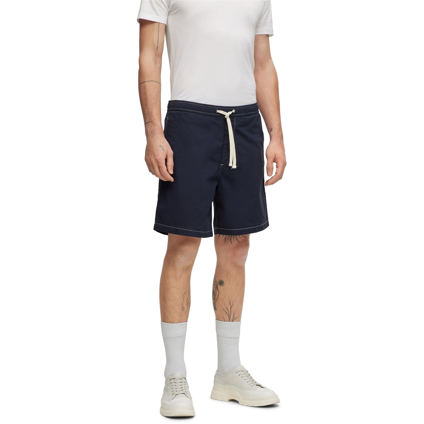 Kraťasy Boss Dark Blue 6679952 Men's Karlos-Ds Jersey Fabric Shorts - 2