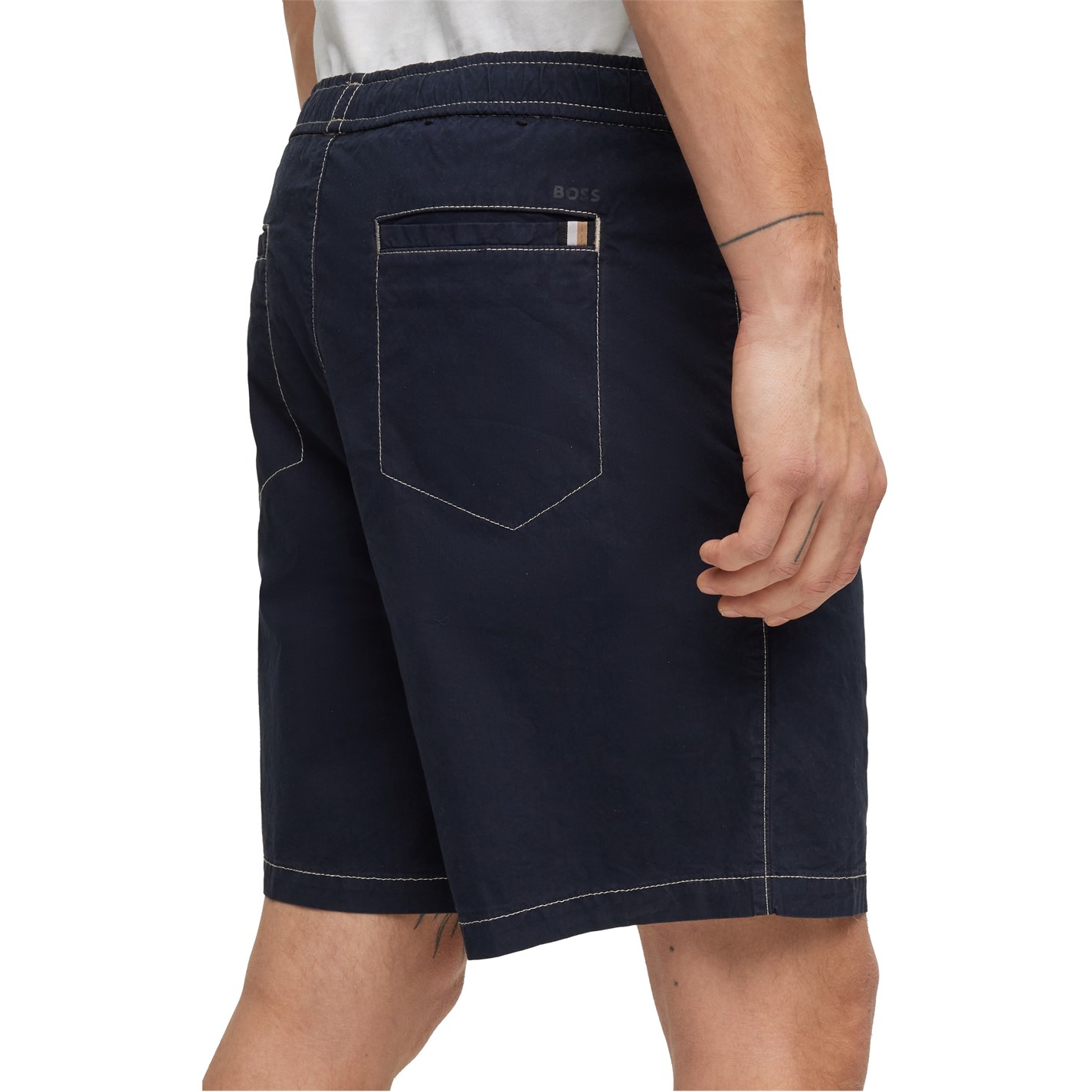 Kraťasy Boss Dark Blue 6679952 Men's Karlos-Ds Jersey Fabric Shorts - 4