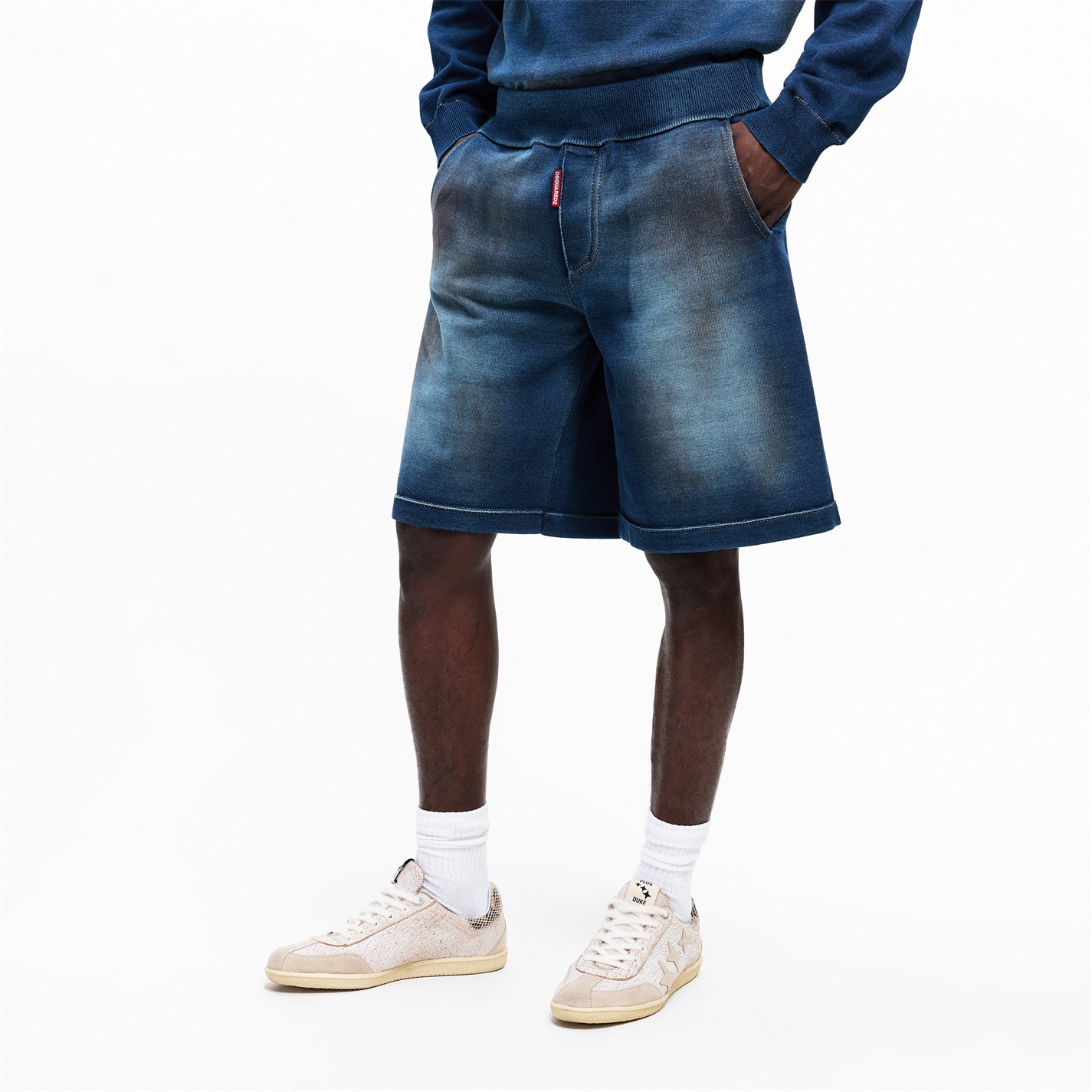 Kraťasy DSQUARED2 Navy 8584397 Men's DSQ Fleece Jogger Shorts - 3