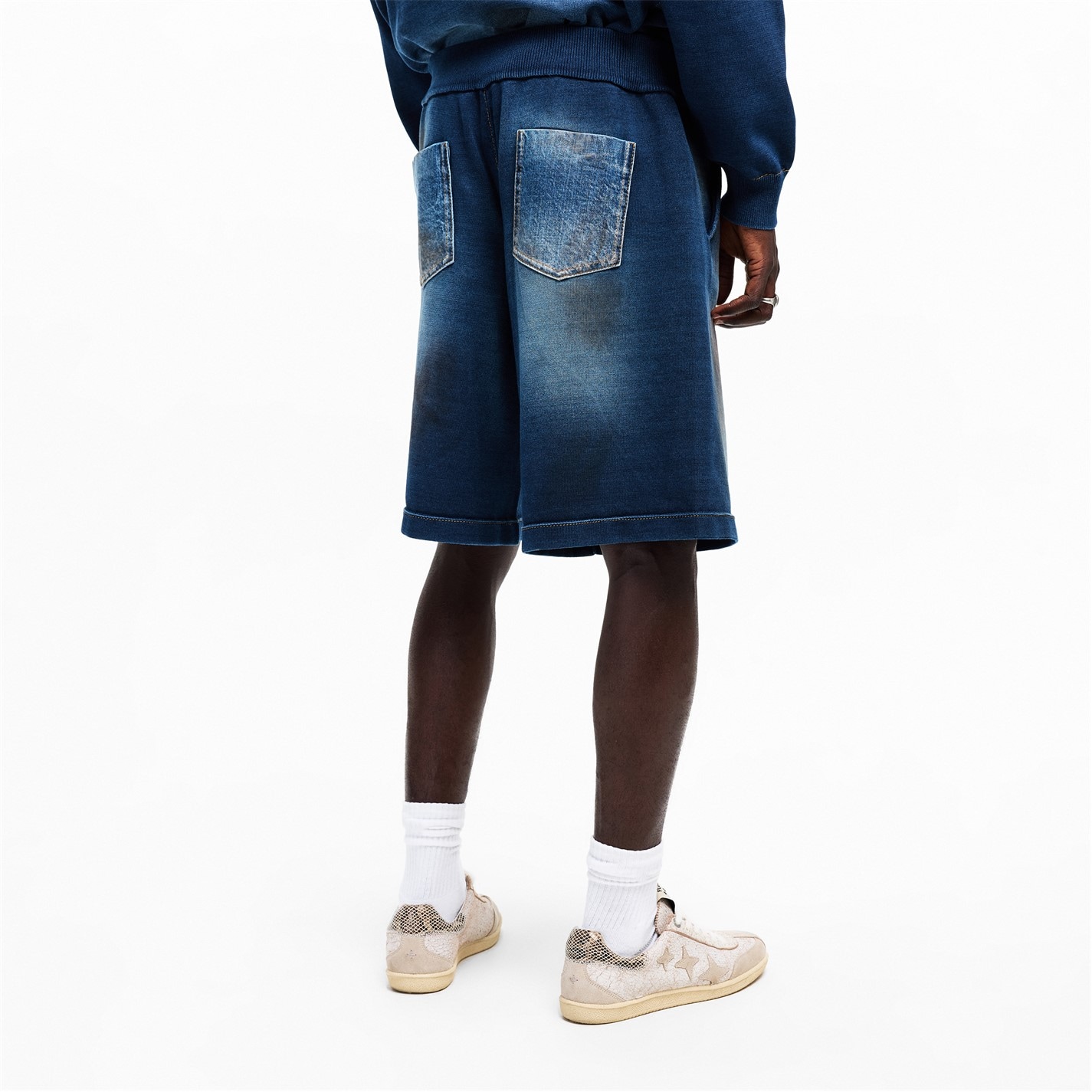 Kraťasy DSQUARED2 Navy 8584397 Men's DSQ Fleece Jogger Shorts - 4