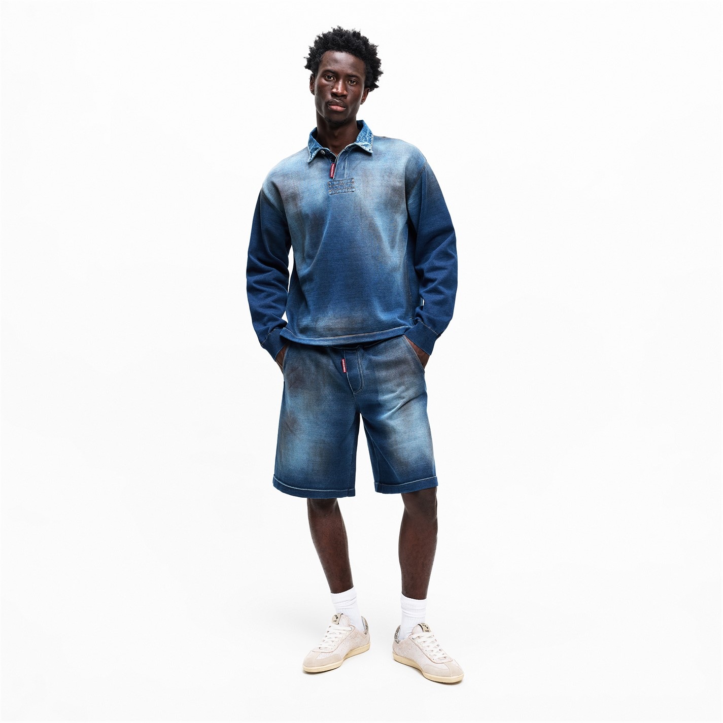 Kraťasy DSQUARED2 Navy 8584397 Men's DSQ Fleece Jogger Shorts - 6
