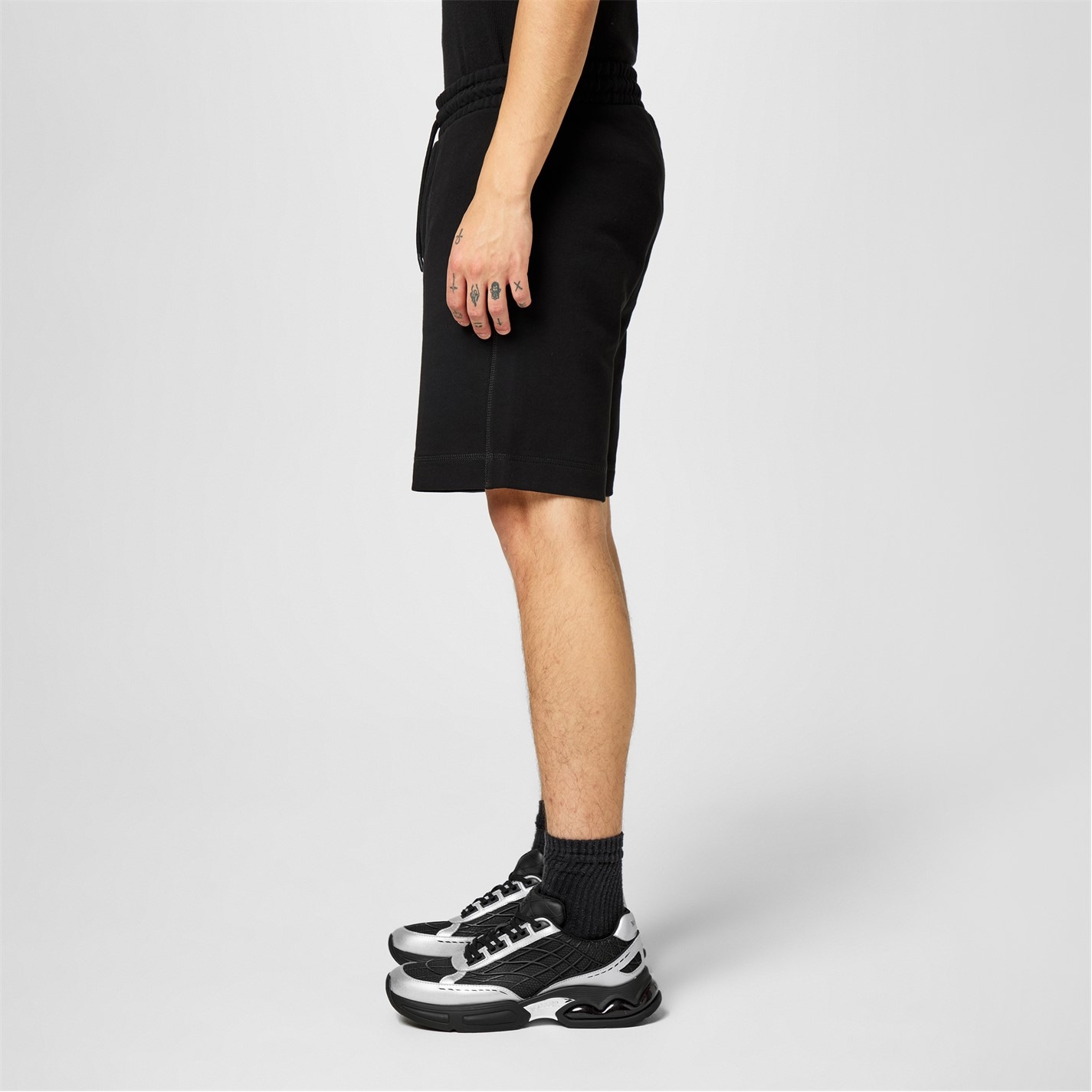 Kraťasy Boss Black 001 2229027 Mens BOSS ORANGE Mid-Length Elasticated Drawstring Fleece Shorts - 2