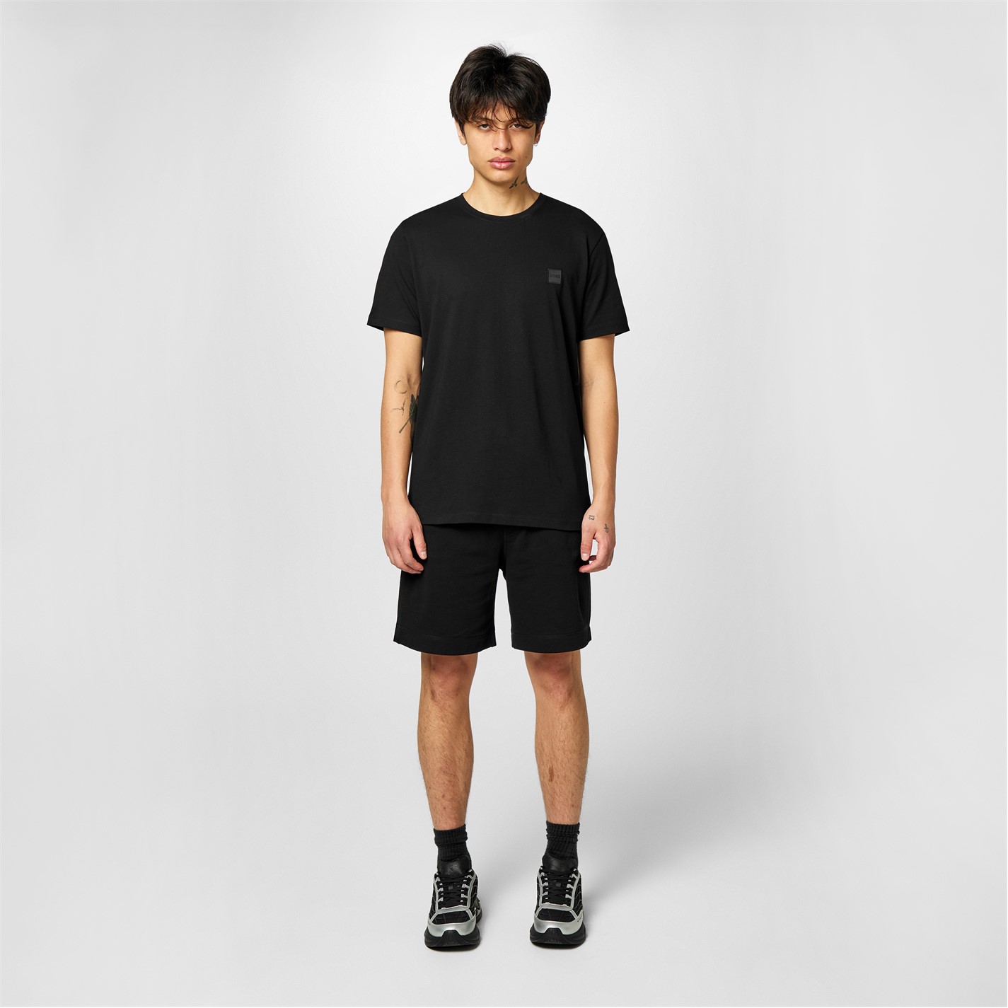 Kraťasy Boss Black 001 2229027 Mens BOSS ORANGE Mid-Length Elasticated Drawstring Fleece Shorts - 4
