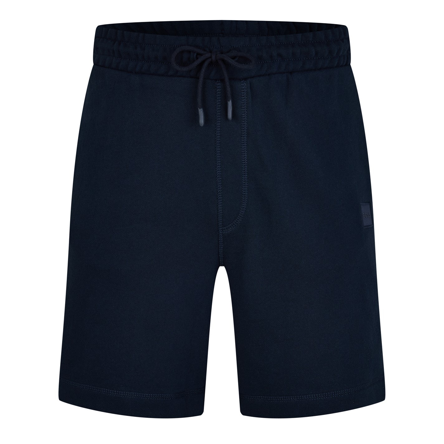 Kraťasy Boss Navy 404 5940163 Mens BOSS ORANGE Mid-Length Elasticated Drawstring Fleece Shorts - 1