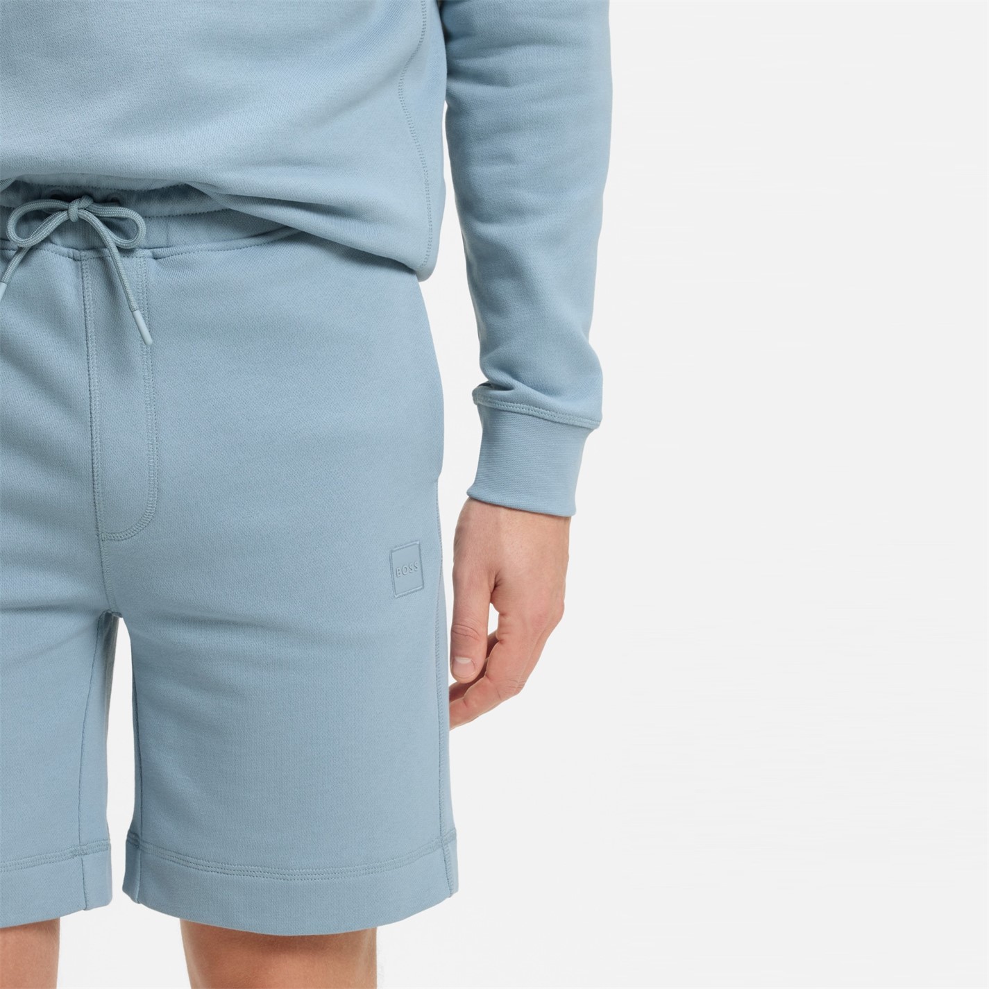 Kraťasy Boss Blue 458 502240 Mens BOSS ORANGE Mid-Length Elasticated Drawstring Fleece Shorts - 3