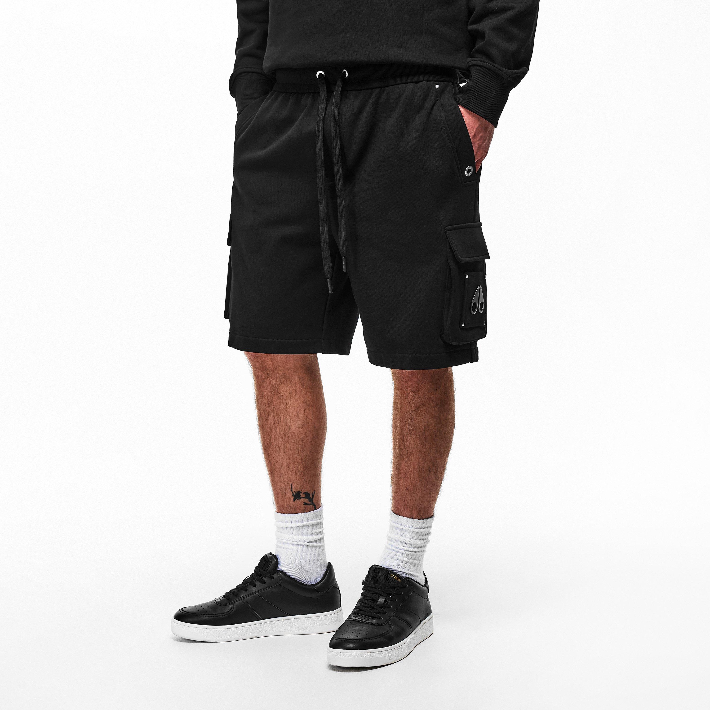 Kraťasy Moose Knuckles Black 2186316 Men's Fleece Jogger Shorts - 3