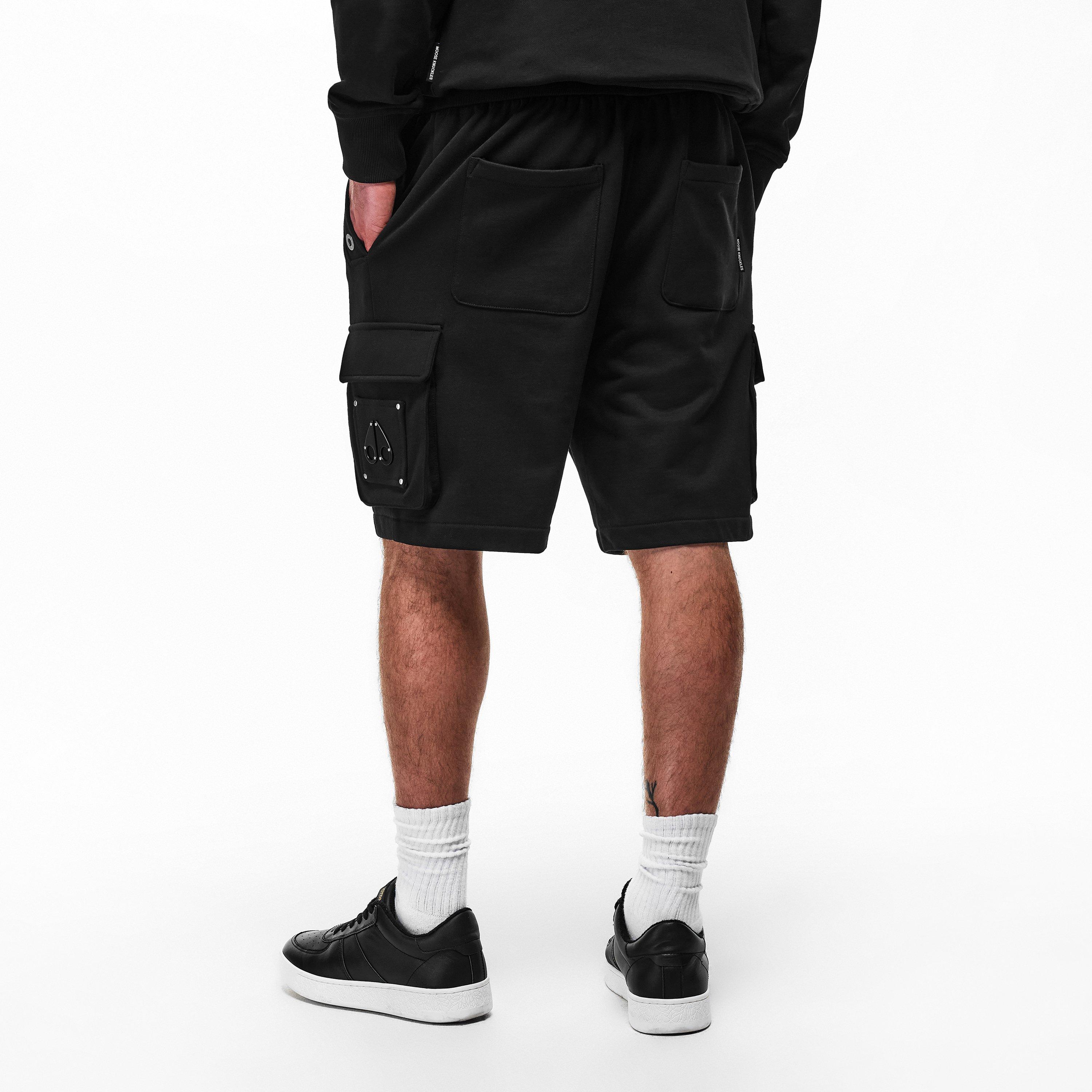 Kraťasy Moose Knuckles Black 2186316 Men's Fleece Jogger Shorts - 4