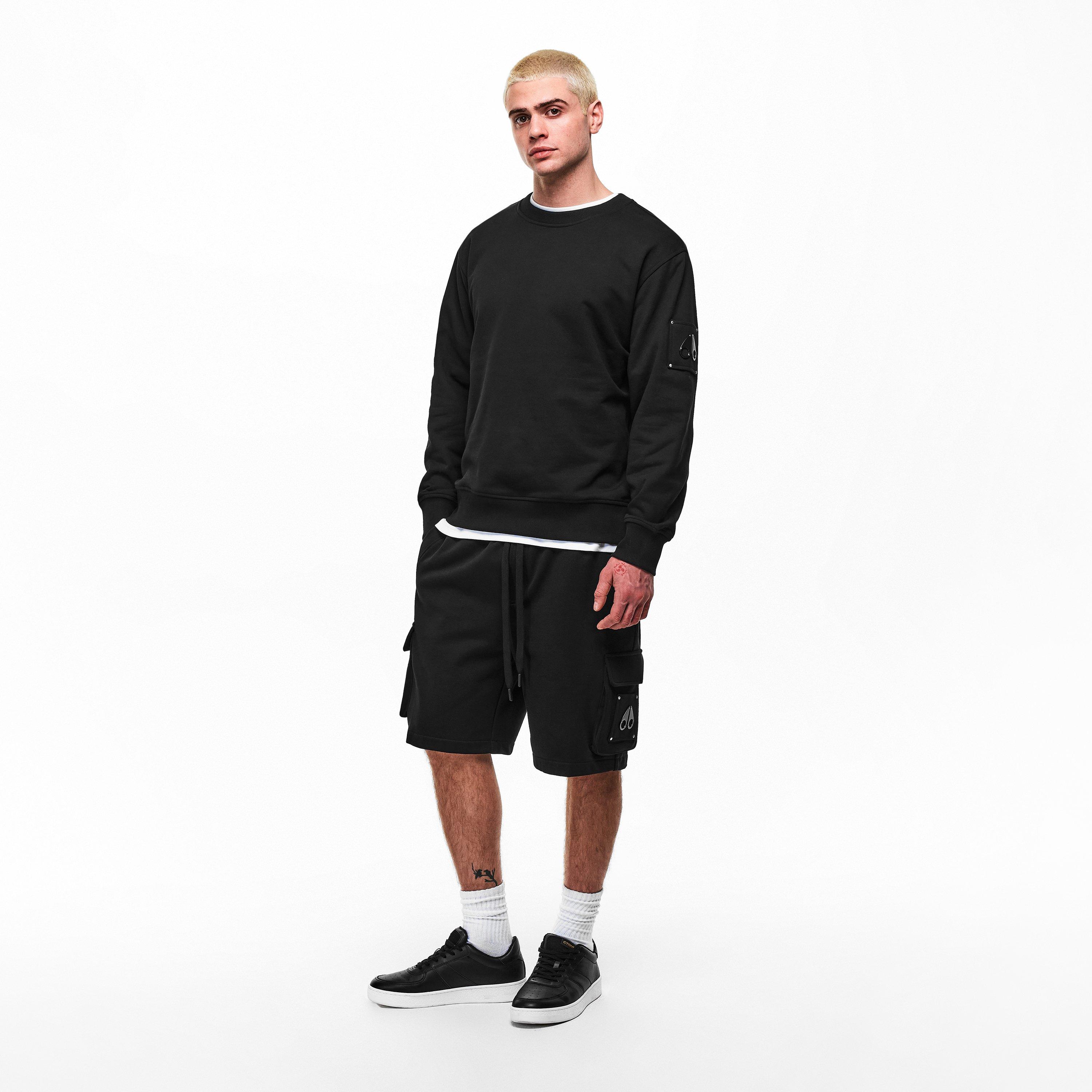 Kraťasy Moose Knuckles Black 2186316 Men's Fleece Jogger Shorts - 6