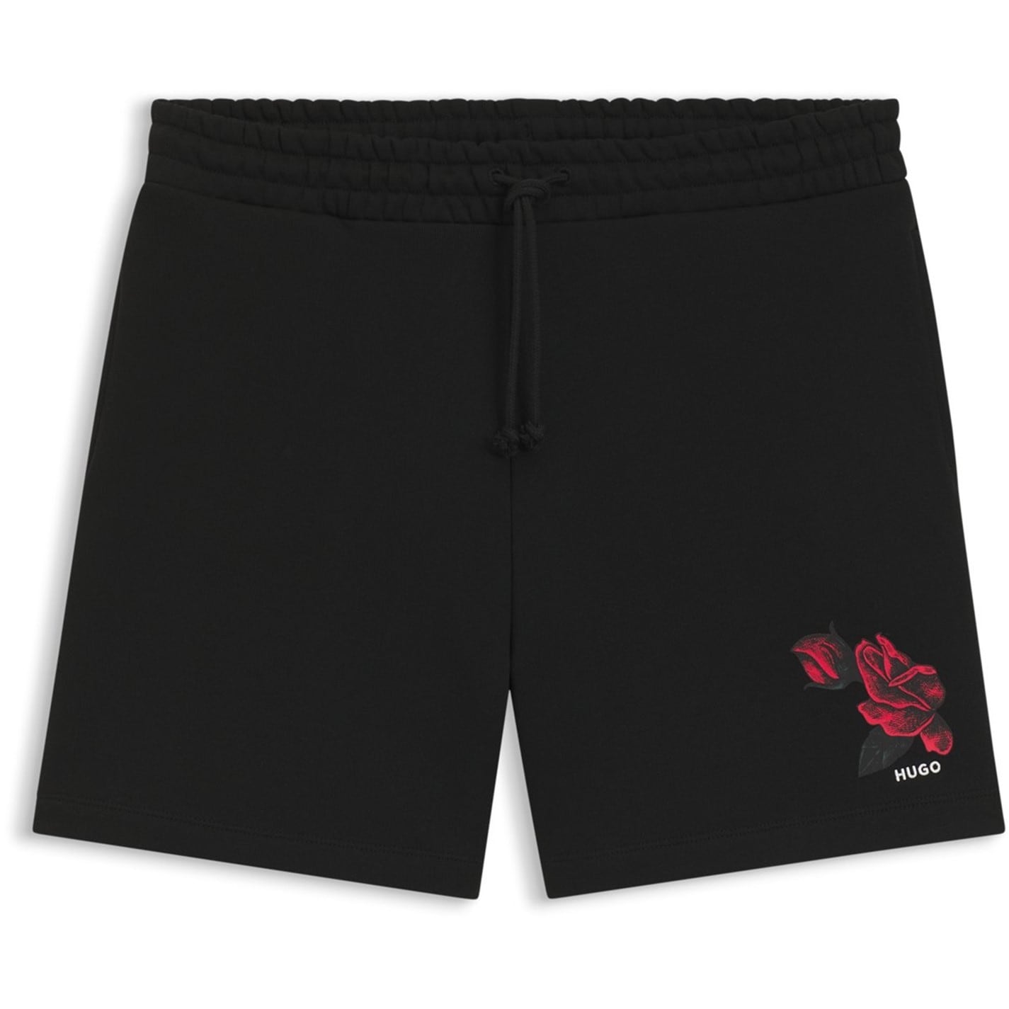 Kraťasy Hugo Black 001 933839 Mens HUGO Soft Fleece Jogger Shorts with Graphic Detail - 1