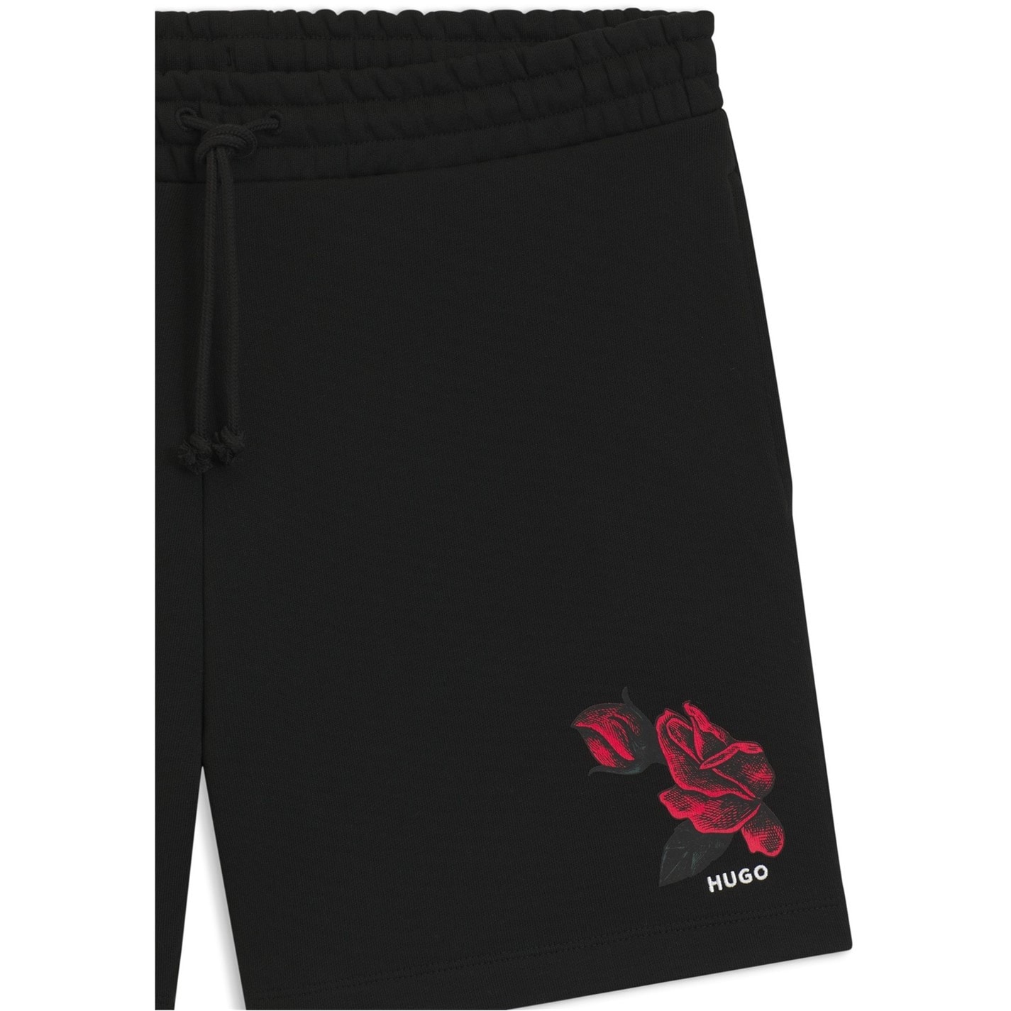 Kraťasy Hugo Black 001 933839 Mens HUGO Soft Fleece Jogger Shorts with Graphic Detail - 6