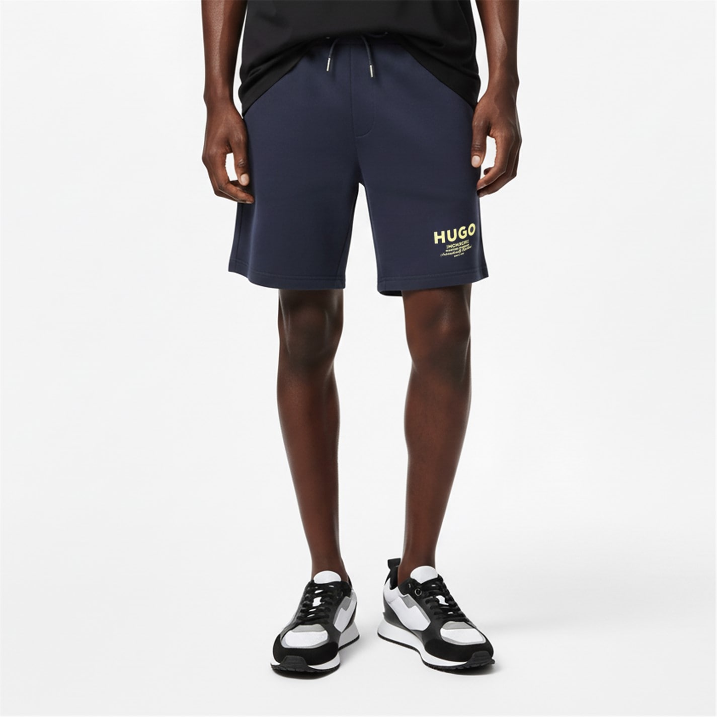 Kraťasy Hugo Navy 406 6335373 Mens HUGO Soft Jogger Shorts with Logo Detail - 3