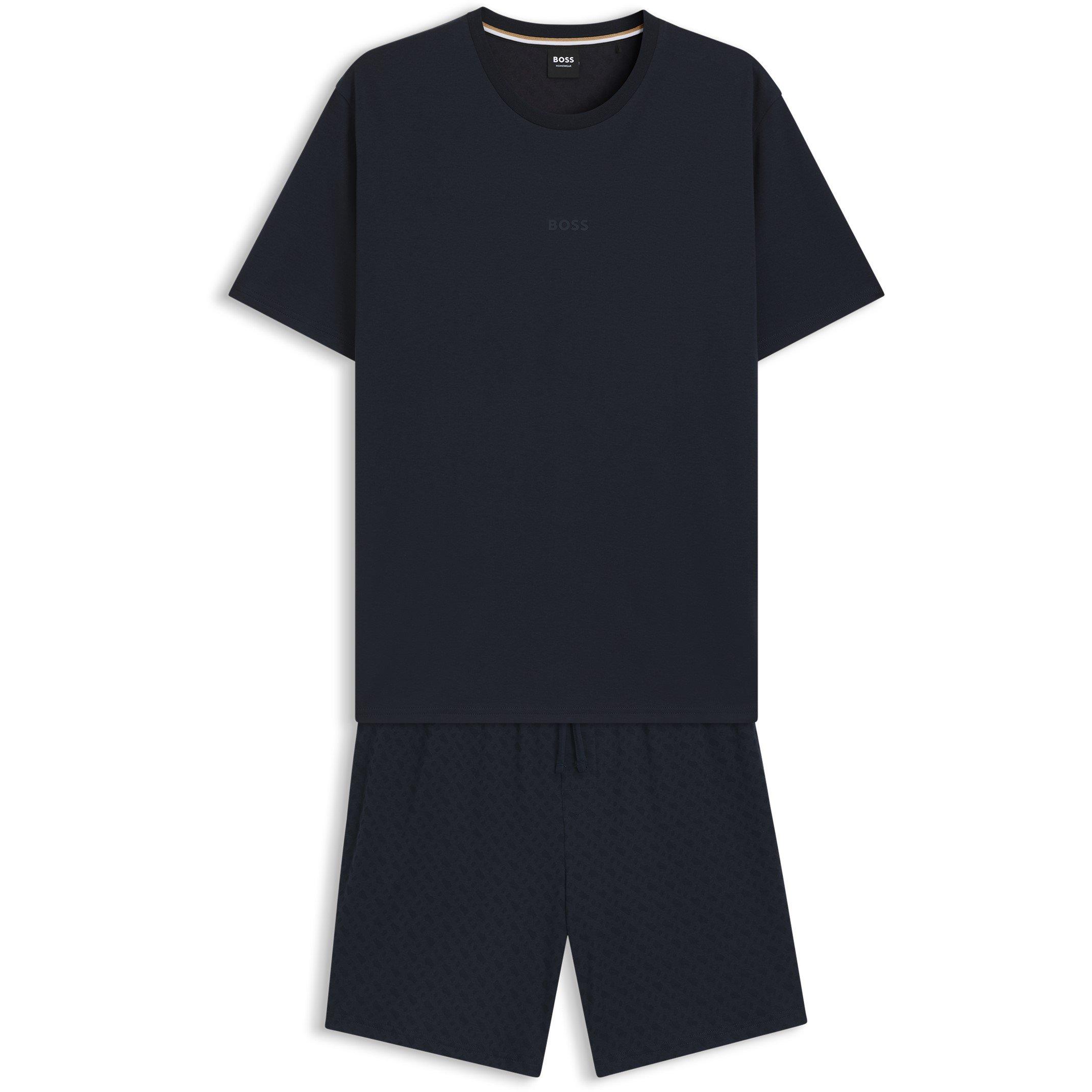 Kraťasy Boss Dark Blue 406 649358 Mens BOSS Bodywear Relax Short Set - 1