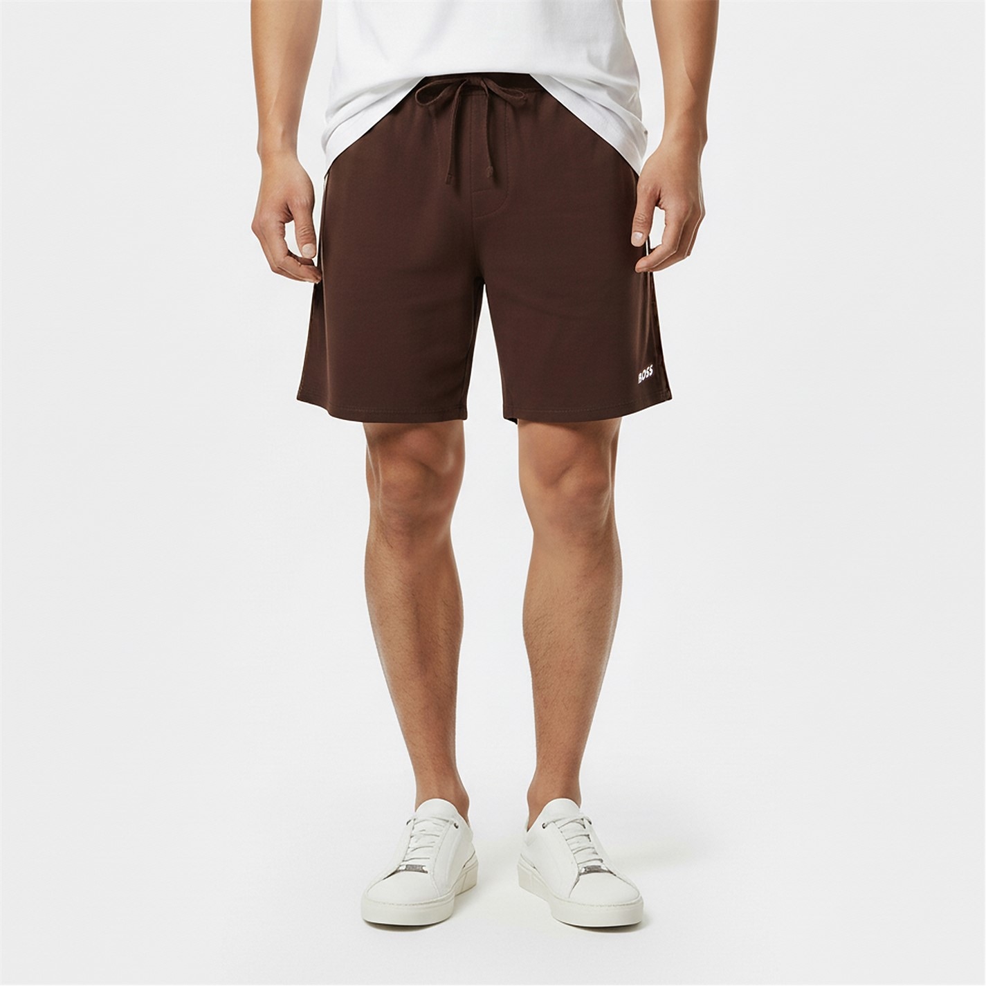 Kraťasy Boss Dark Brown 207 9822818 Mens BOSS Bodywear Unique Casual Shorts - 3