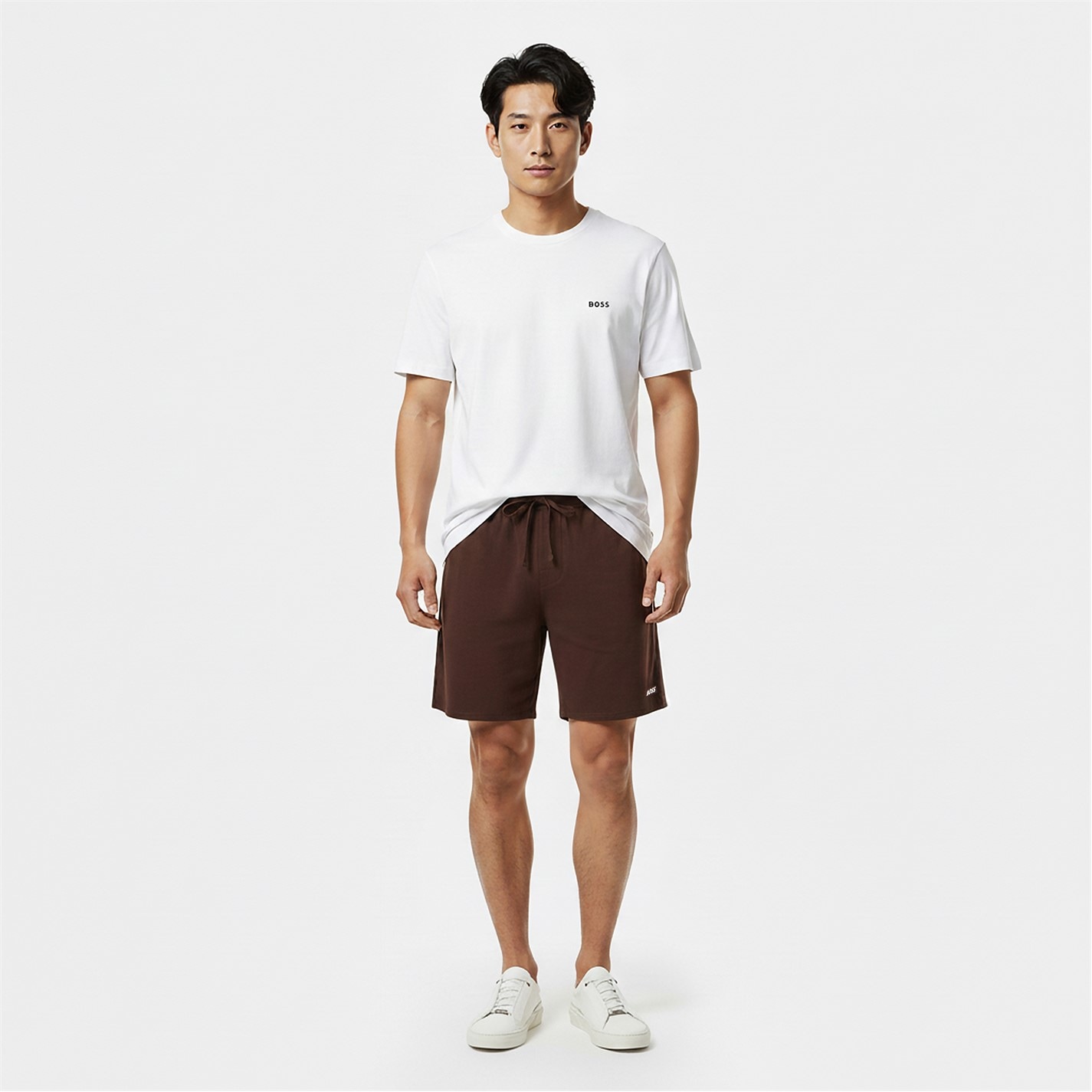 Kraťasy Boss Dark Brown 207 9822818 Mens BOSS Bodywear Unique Casual Shorts - 6