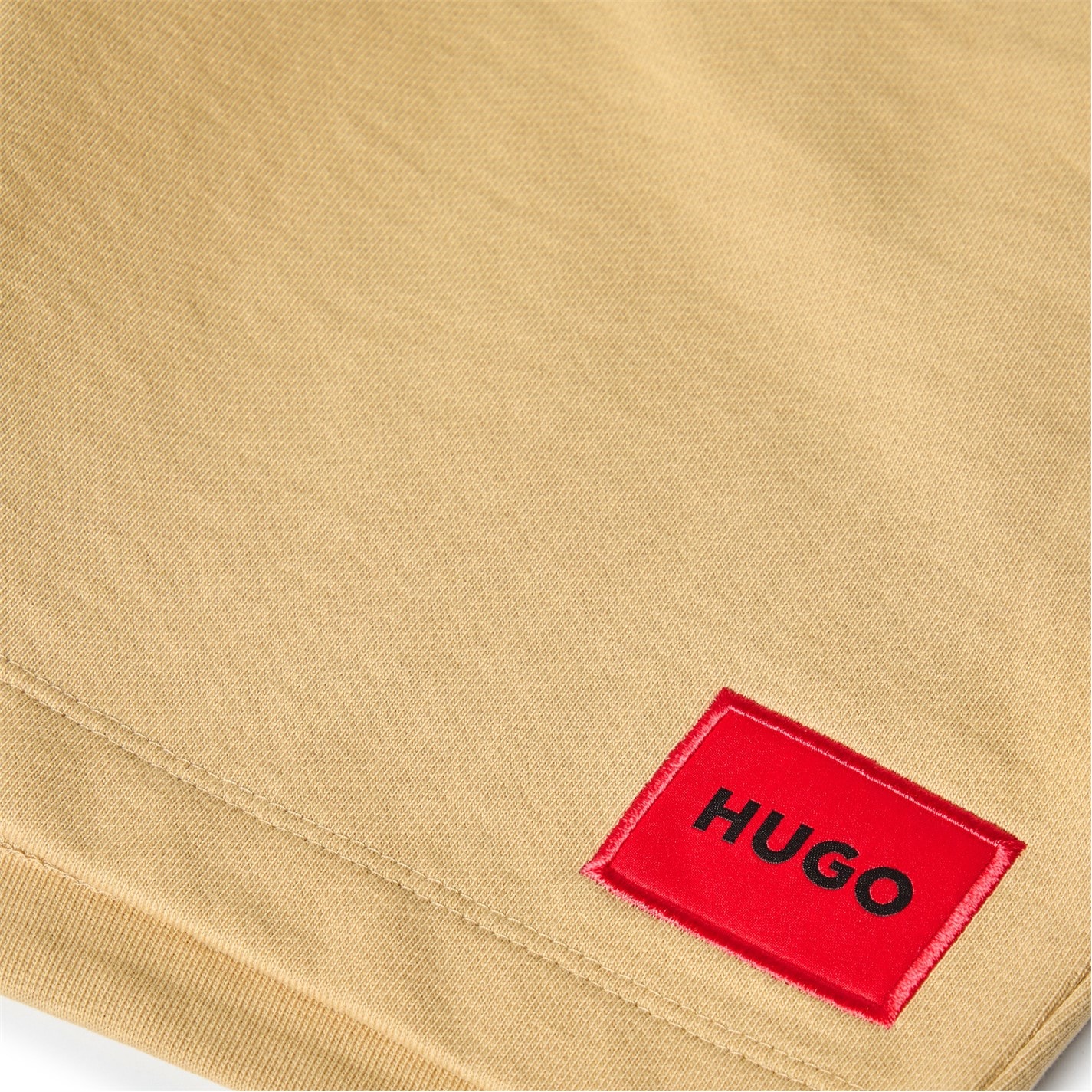 Kraťasy Hugo Beige 269 4286090 Mens HUGO Jogger Fleece Shorts with Logo Detail - Soft Cotton-Blend Jersey - 3