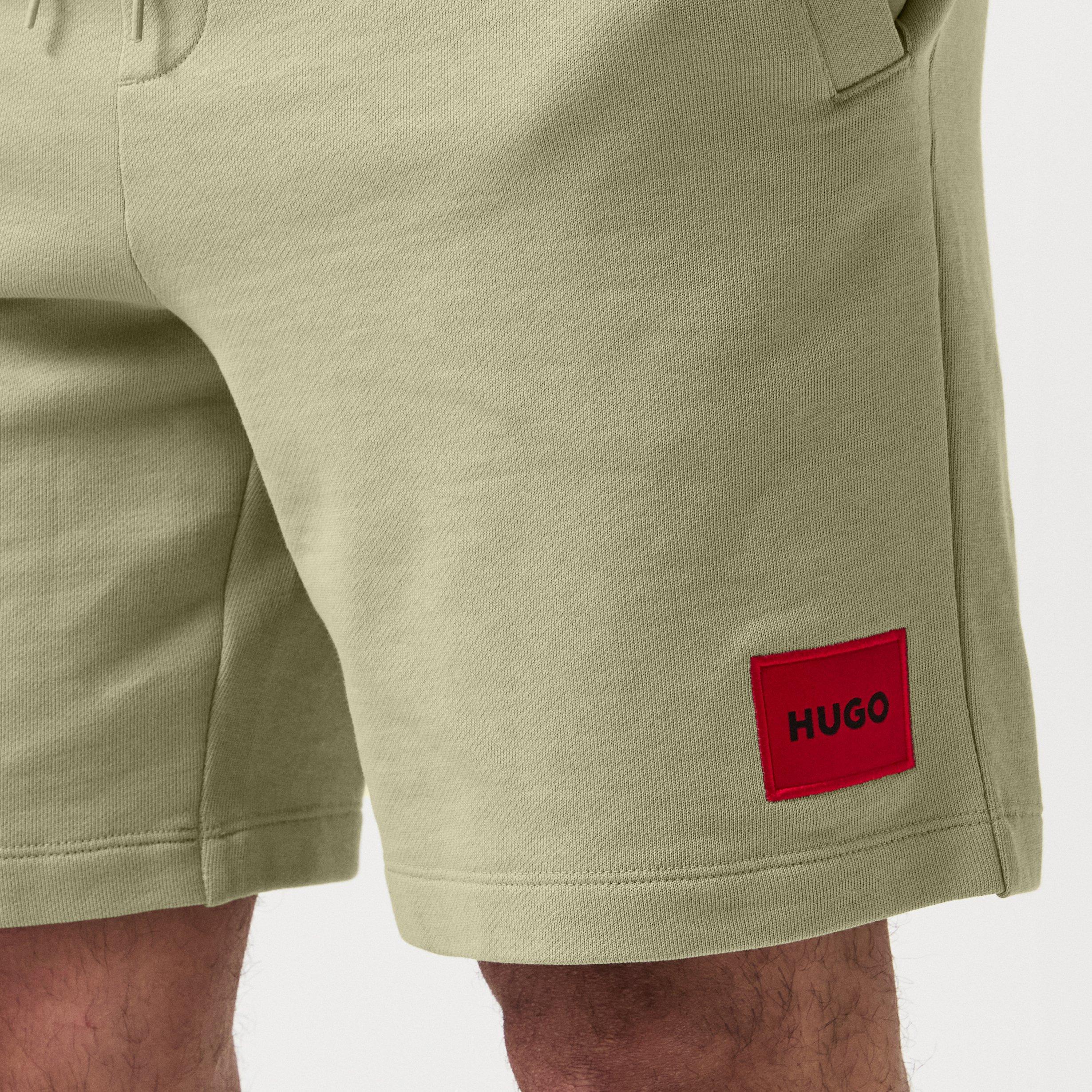 Kraťasy Hugo Open Green 391 7485136 Mens HUGO Jogger Fleece Shorts with Logo Detail - Soft Cotton-Blend Jersey - 5