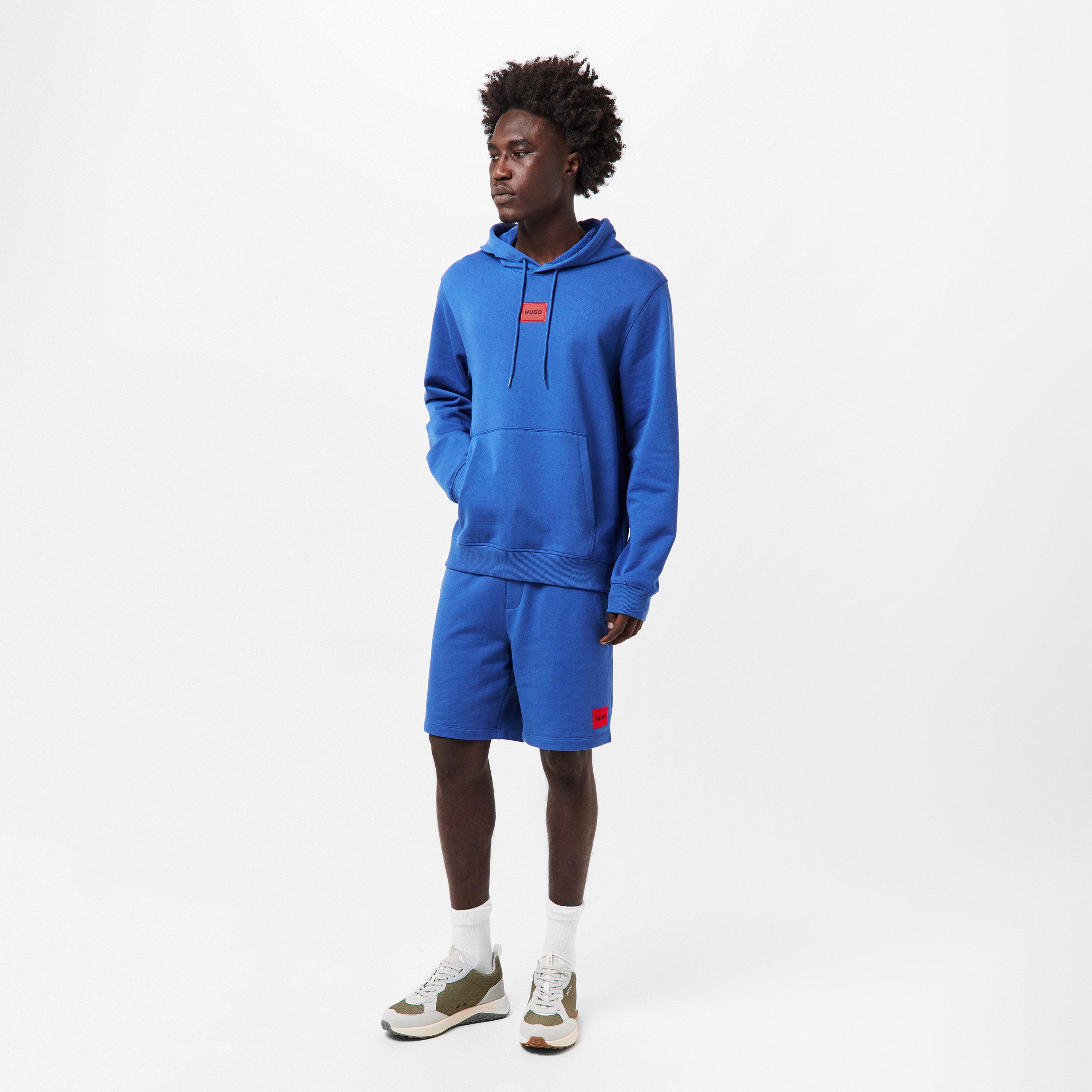 Kraťasy Hugo Blue 422 2066588 Mens HUGO Jogger Fleece Shorts with Logo Detail - Soft Cotton-Blend Jersey - 6