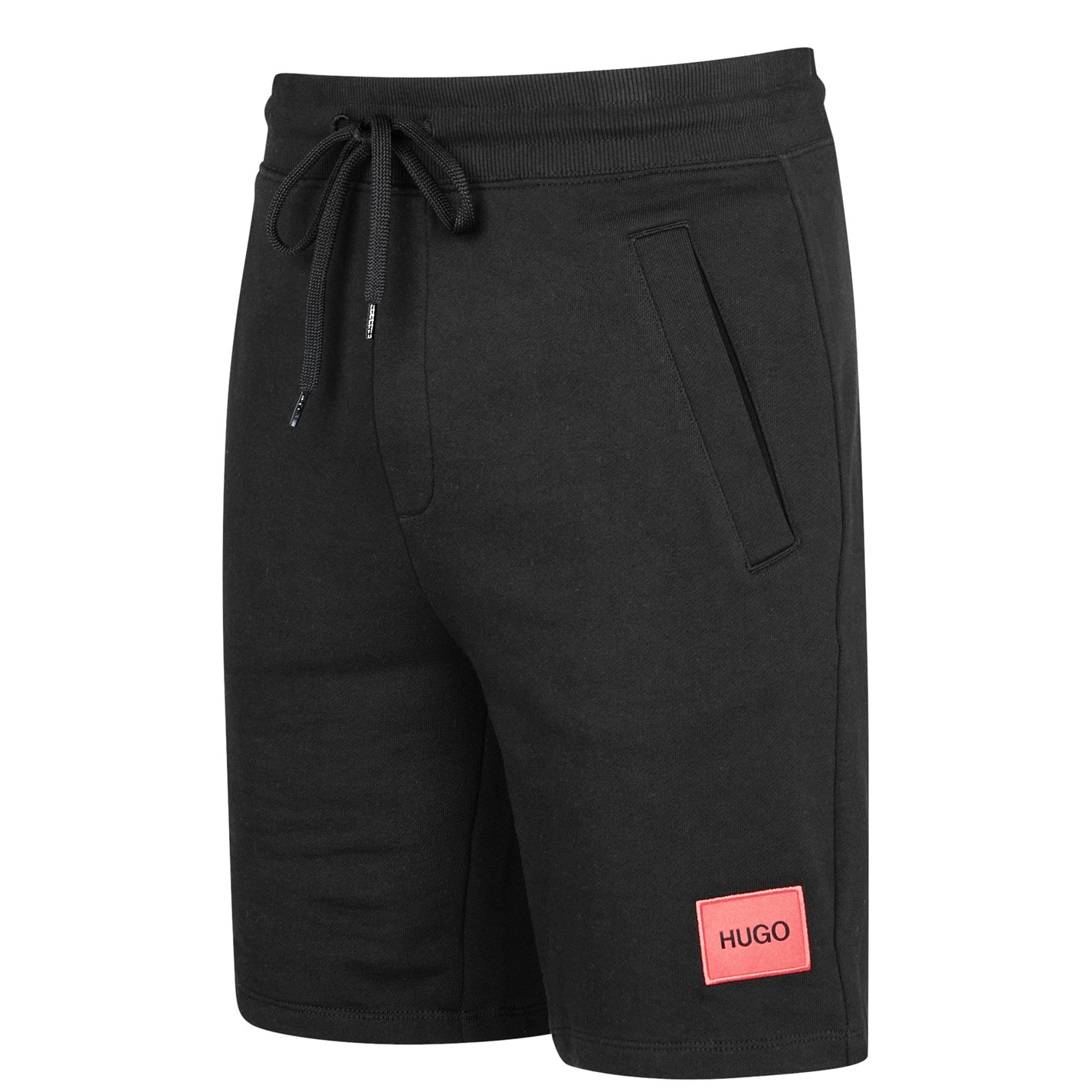 Kraťasy Hugo Black 001 988609 Mens HUGO Jogger Fleece Shorts with Logo Detail - Soft Cotton-Blend Jersey - 9