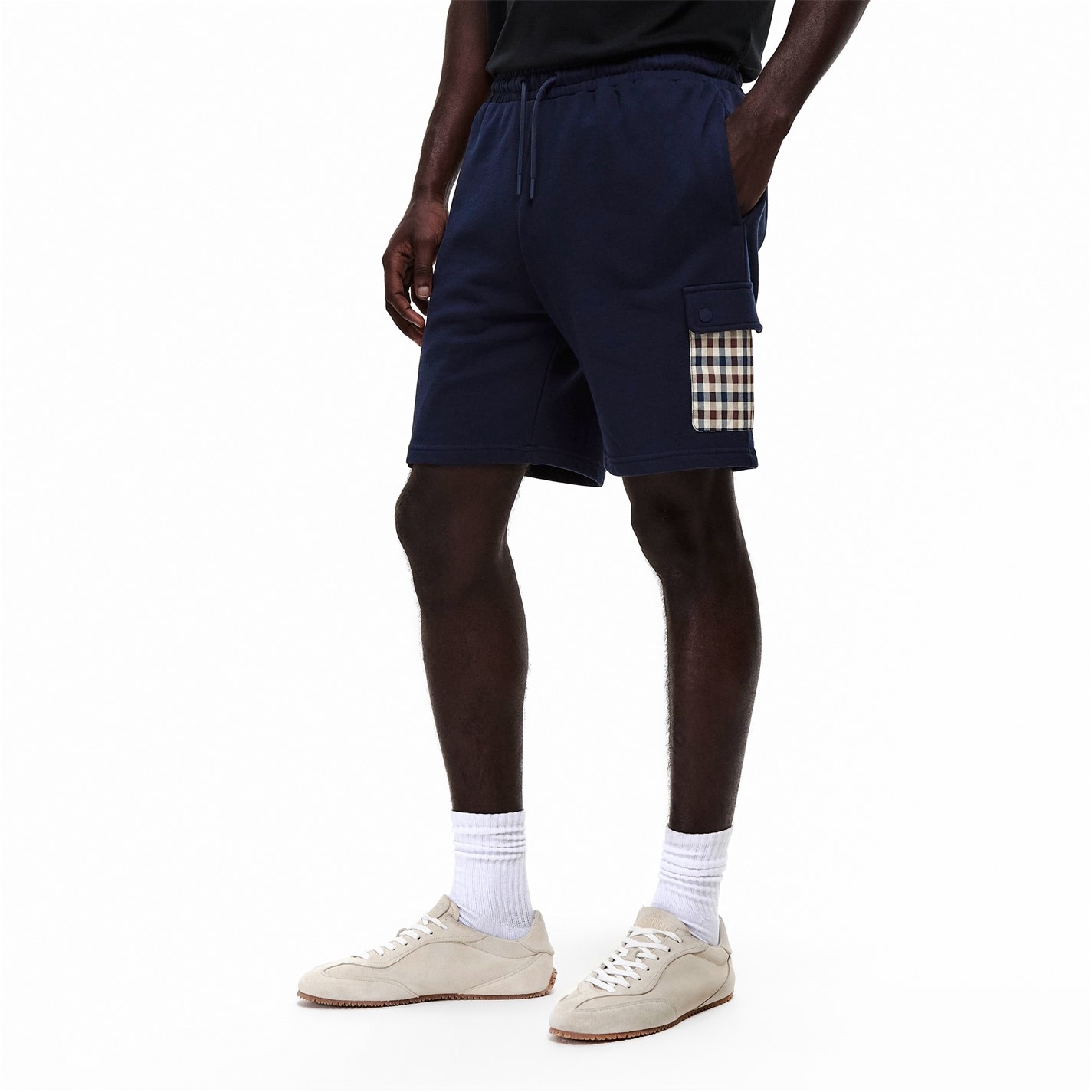 Kraťasy AQUASCUTUM Navy 5184983 Men's Fleece Jogger Shorts - 3