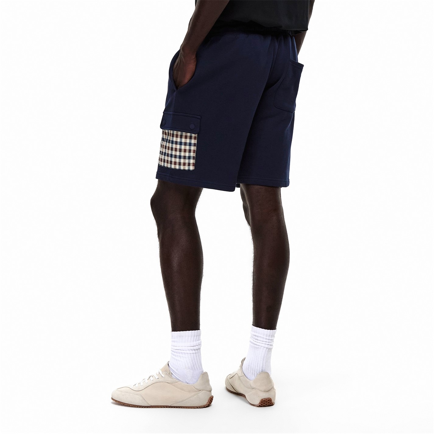 Kraťasy AQUASCUTUM Navy 5184983 Men's Fleece Jogger Shorts - 4
