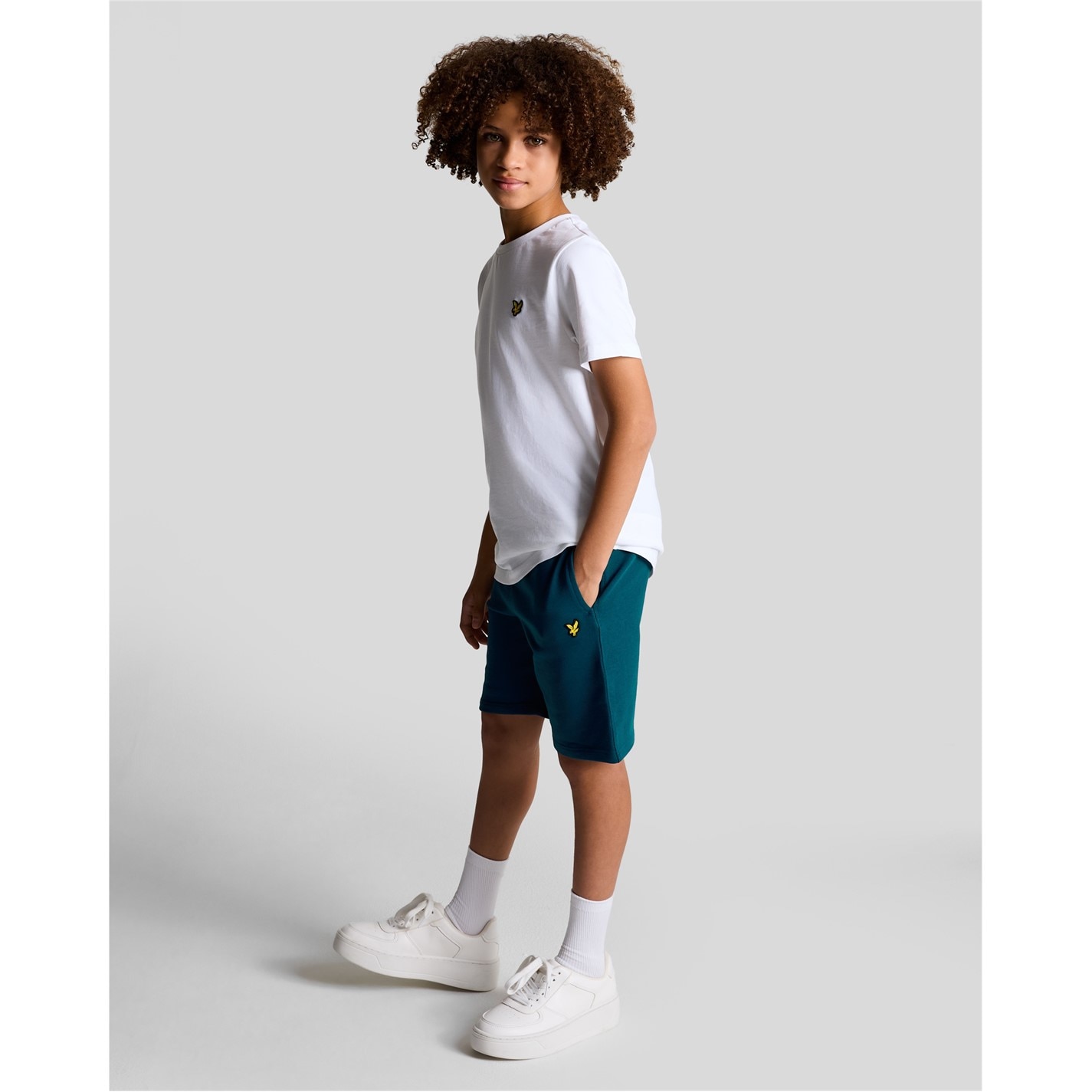 Lyle and Scott W992 Apres Navy 2915893 Kids' Fleece Jogger Shorts - 3