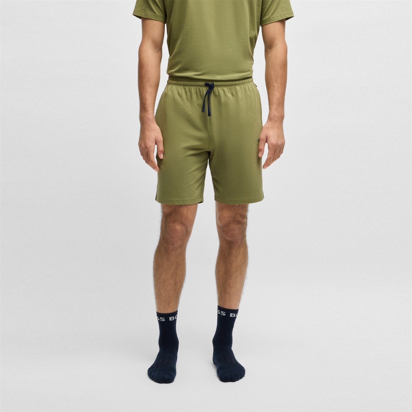 Kraťasy Boss Med Green 311 5919812 Mens BOSS Bodywear Drawstring Shorts with Logo Detail (Mix & Match) - 1