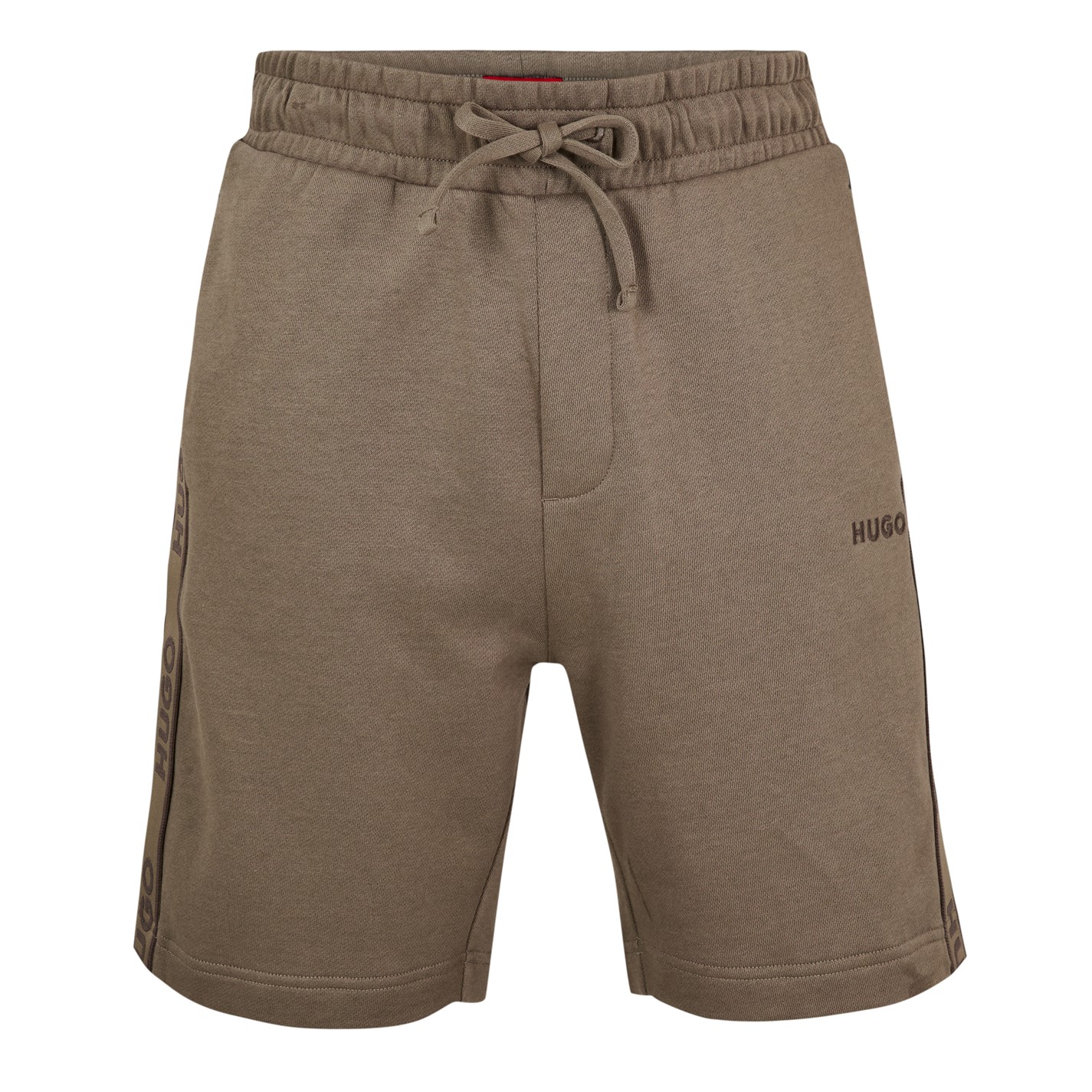 Kraťasy Hugo Beige 219 158320 Mens HUGO Bodywear Sporty Logo Shorts with Logo Tape Detail - 1