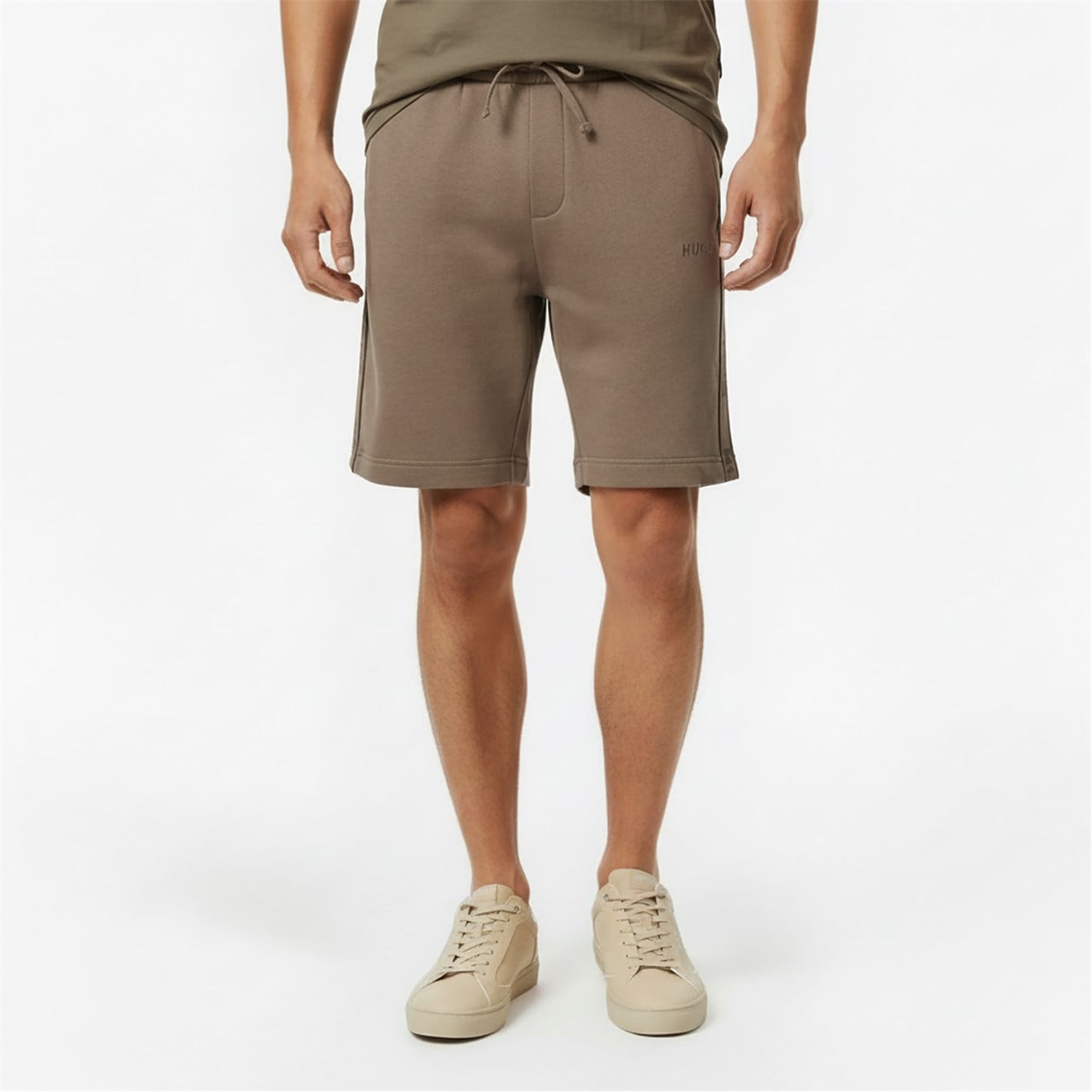 Kraťasy Hugo Beige 219 158320 Mens HUGO Bodywear Sporty Logo Shorts with Logo Tape Detail - 3