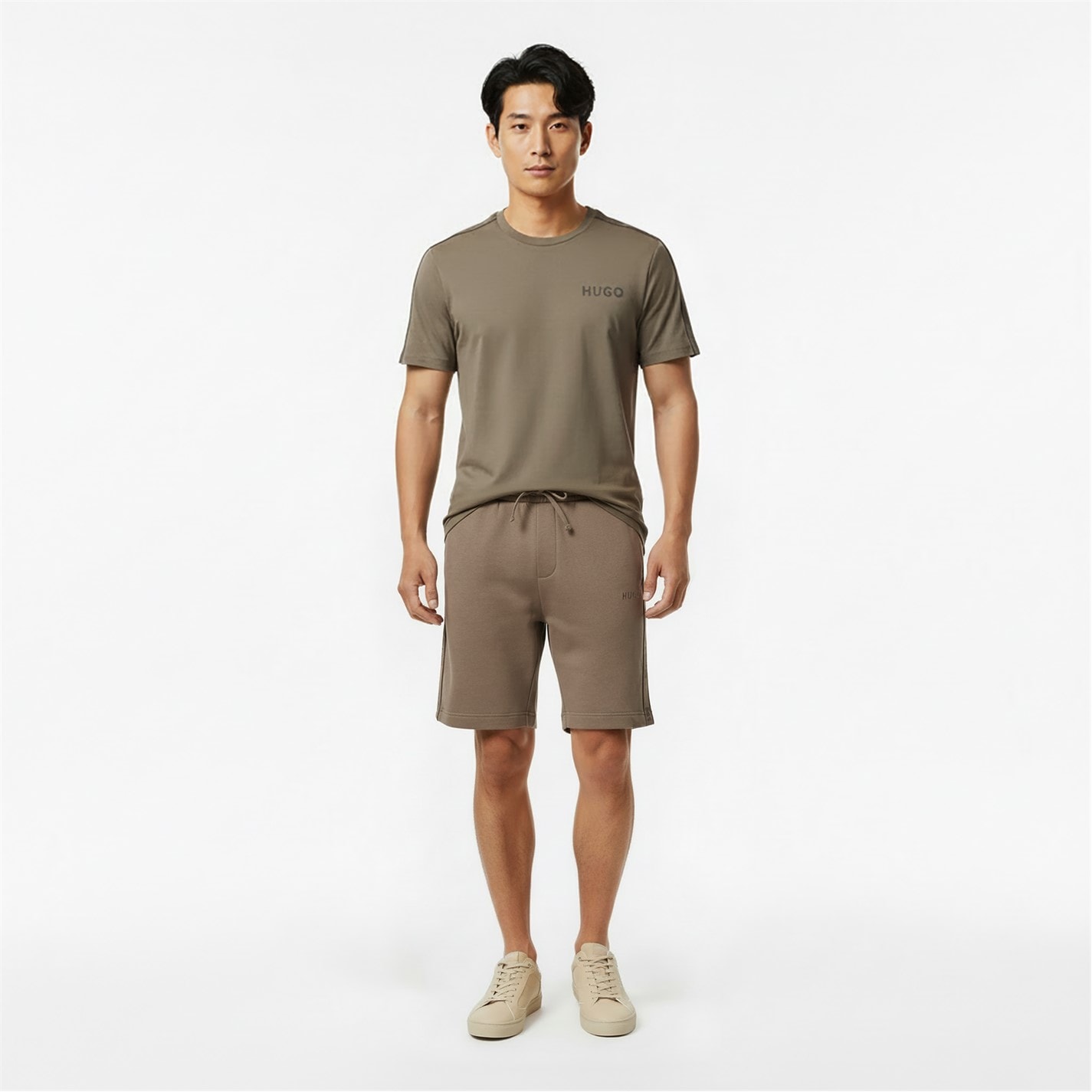 Kraťasy Hugo Beige 219 158320 Mens HUGO Bodywear Sporty Logo Shorts with Logo Tape Detail - 6
