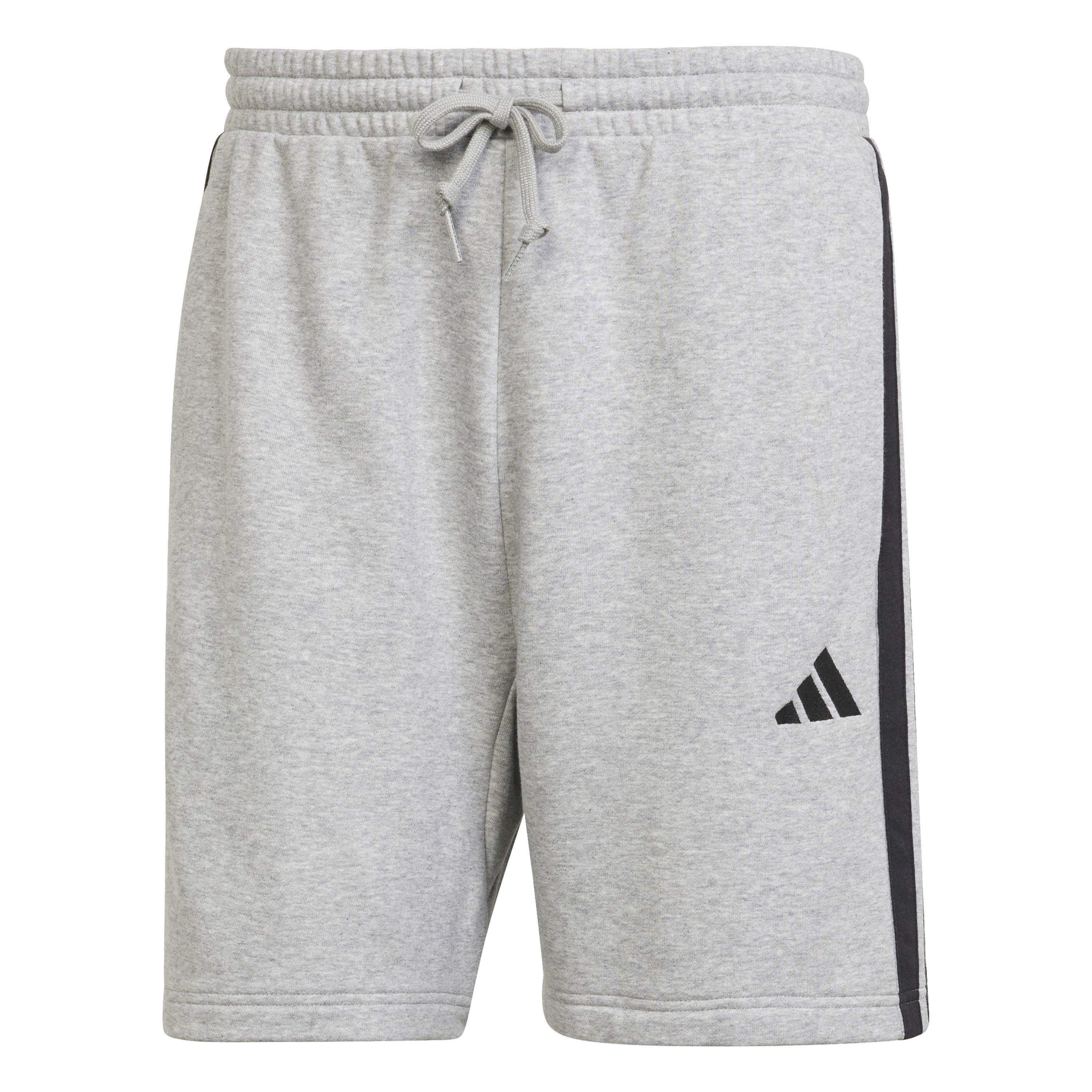 Kraťasy adidas Grey 1539774 Essentials 3 Stripe Fleece Shorts Mens - 1