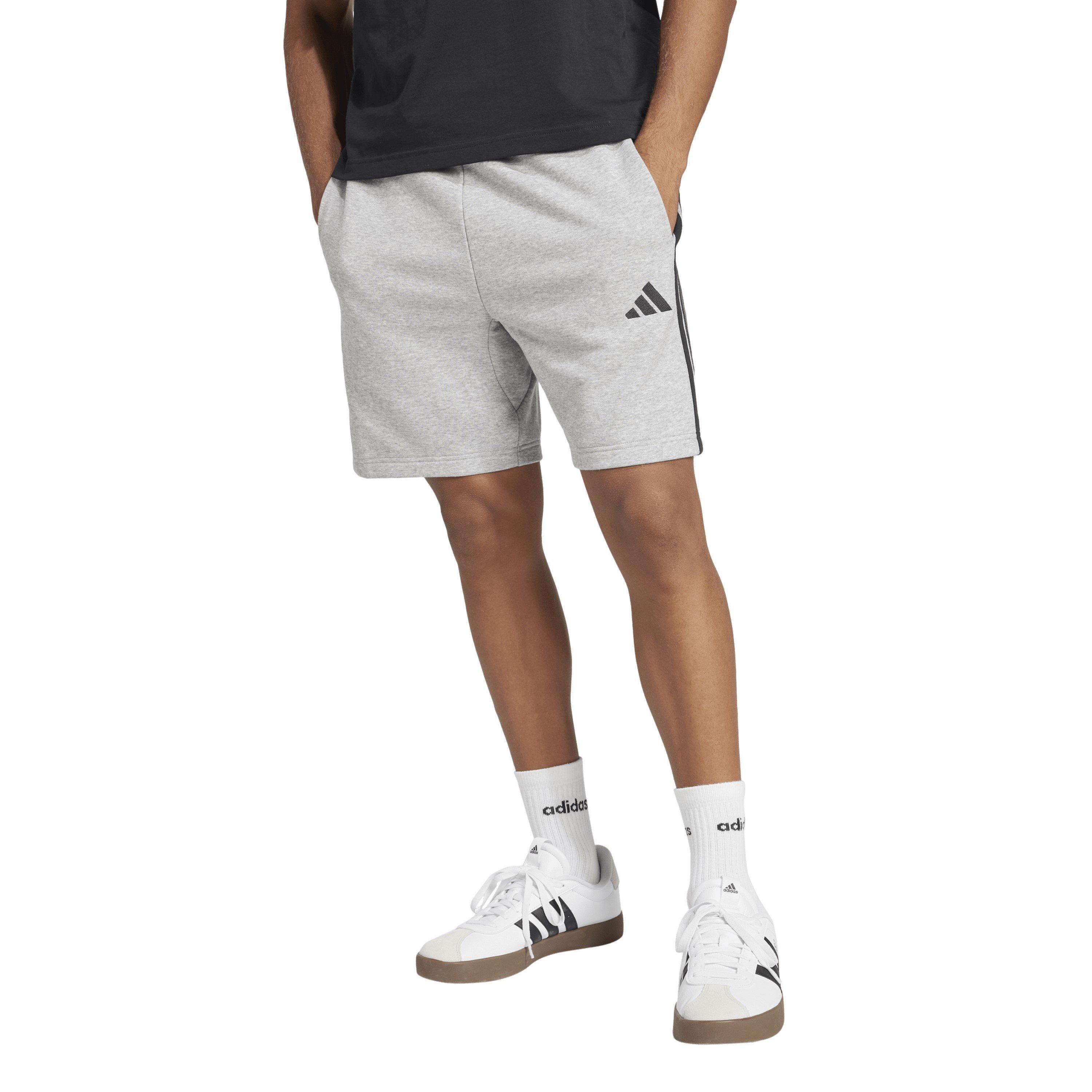 Kraťasy adidas Grey 1539774 Essentials 3 Stripe Fleece Shorts Mens - 2