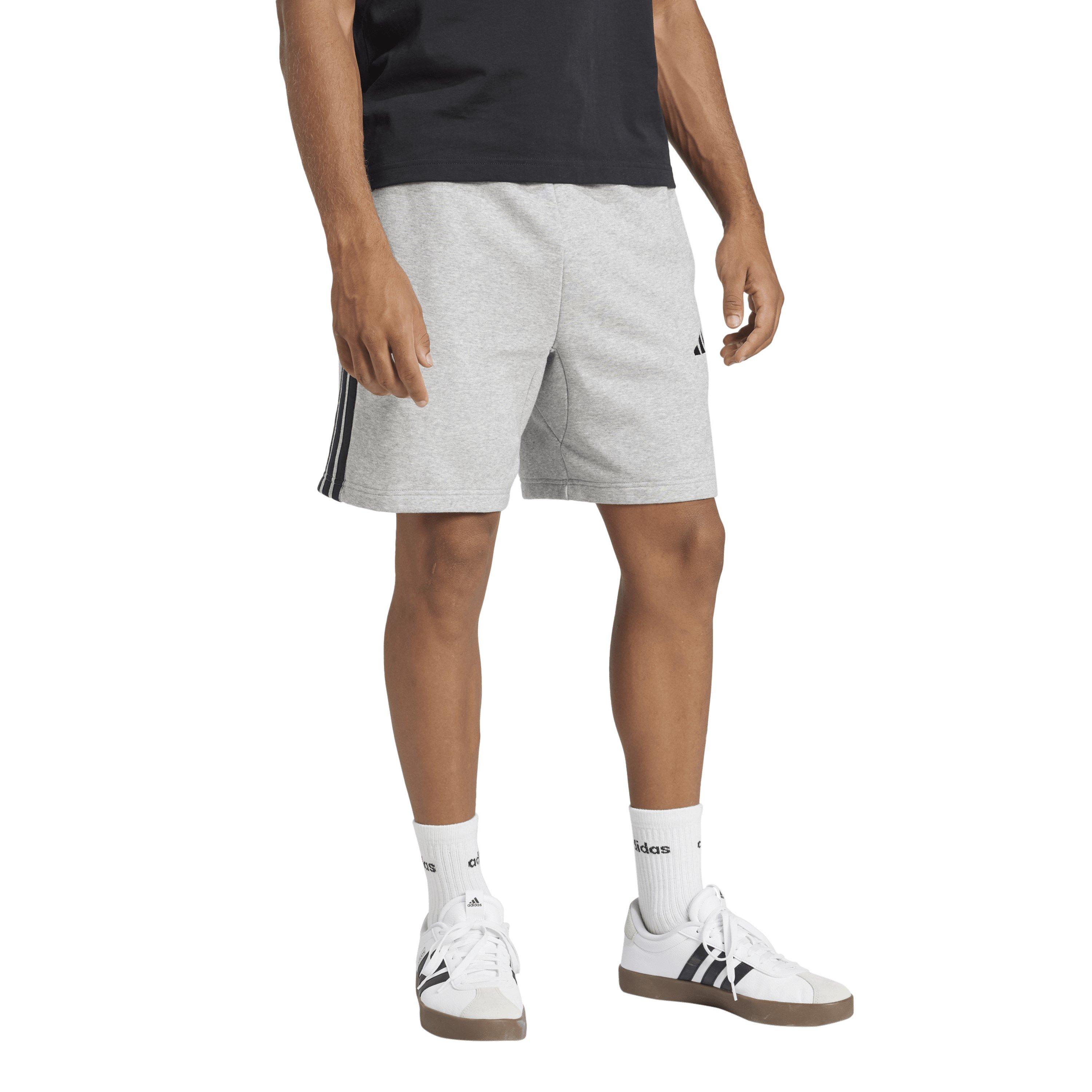 Kraťasy adidas Grey 1539774 Essentials 3 Stripe Fleece Shorts Mens - 6
