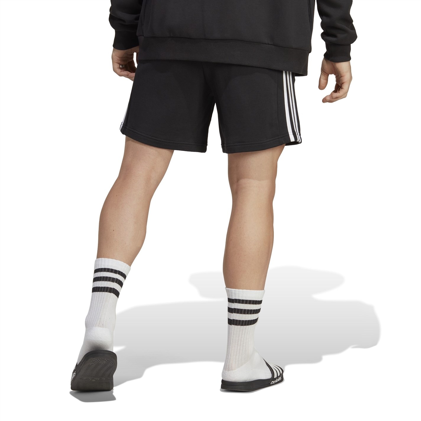 Kraťasy adidas Black 8268099 Essentials 3 Stripe Fleece Shorts Mens - 3