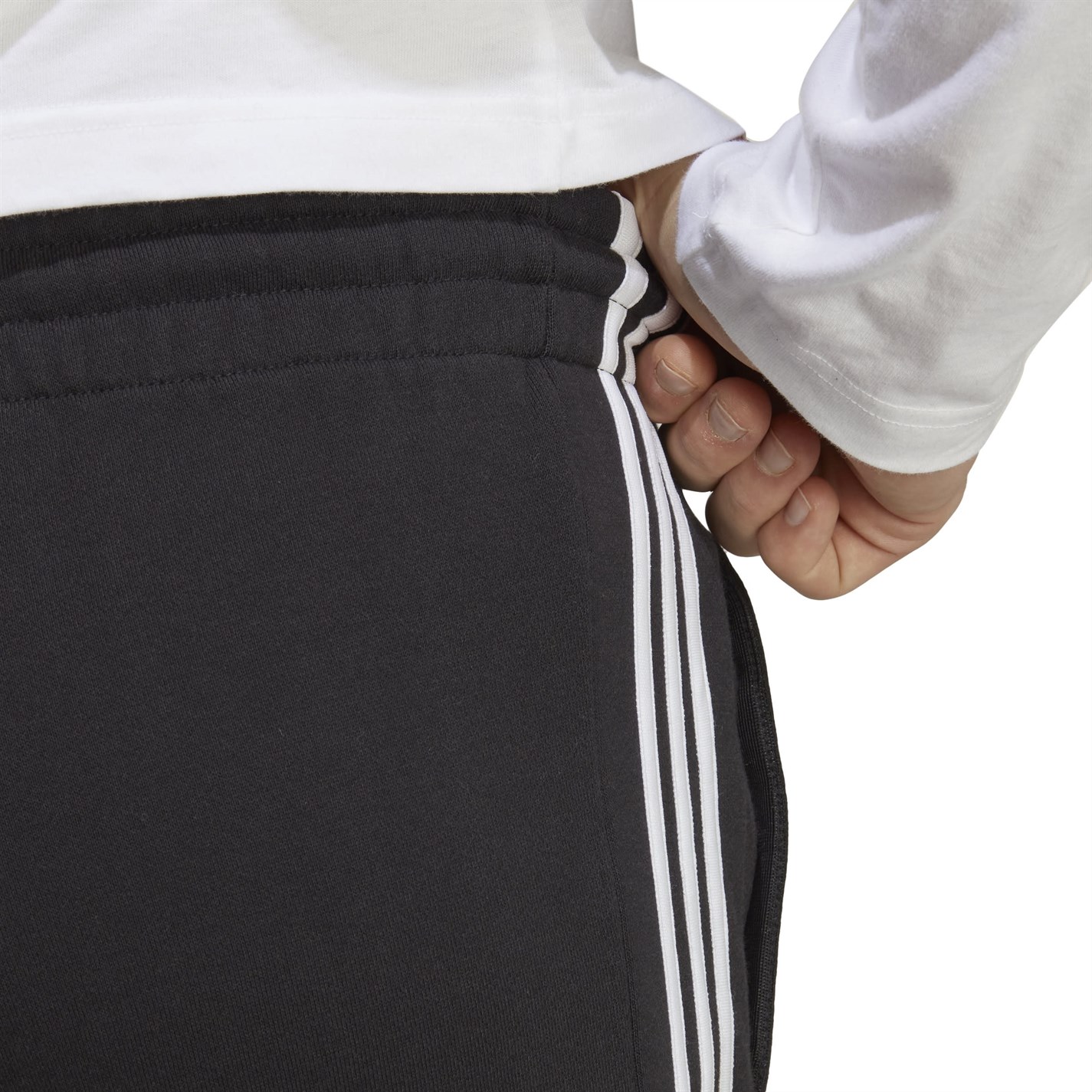 Kraťasy adidas Black 8268099 Essentials 3 Stripe Fleece Shorts Mens - 8