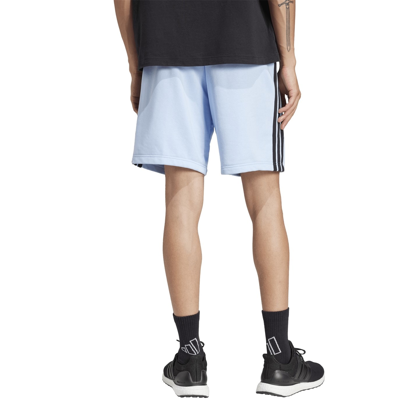 Kraťasy adidas Glow Blue 2555349 Essentials 3 Stripe Fleece Shorts Mens - 3