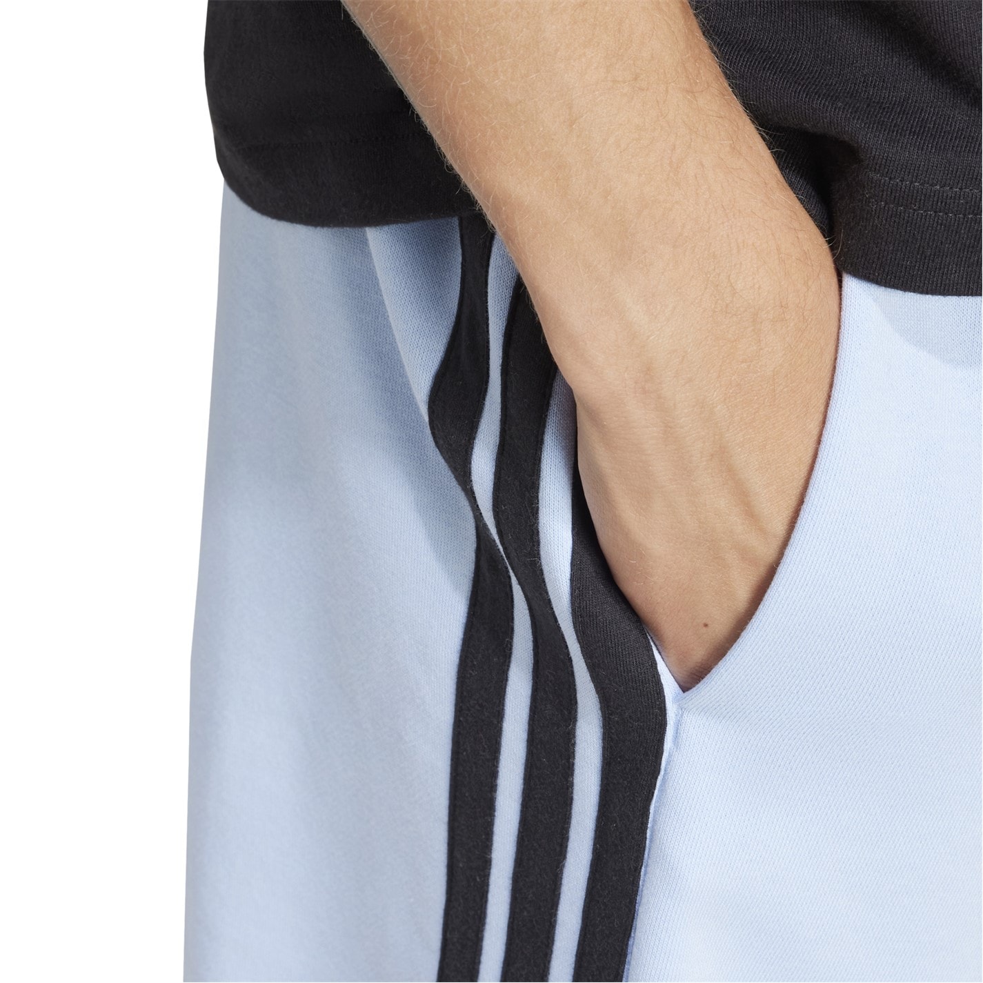 Kraťasy adidas Glow Blue 2555349 Essentials 3 Stripe Fleece Shorts Mens - 5
