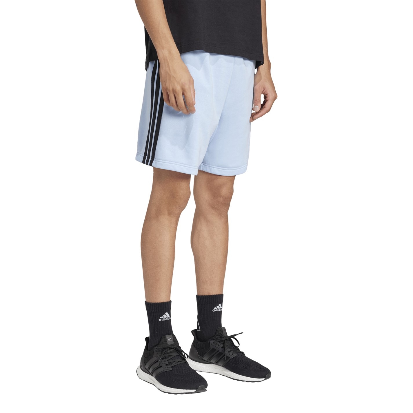 Kraťasy adidas Glow Blue 2555349 Essentials 3 Stripe Fleece Shorts Mens - 6